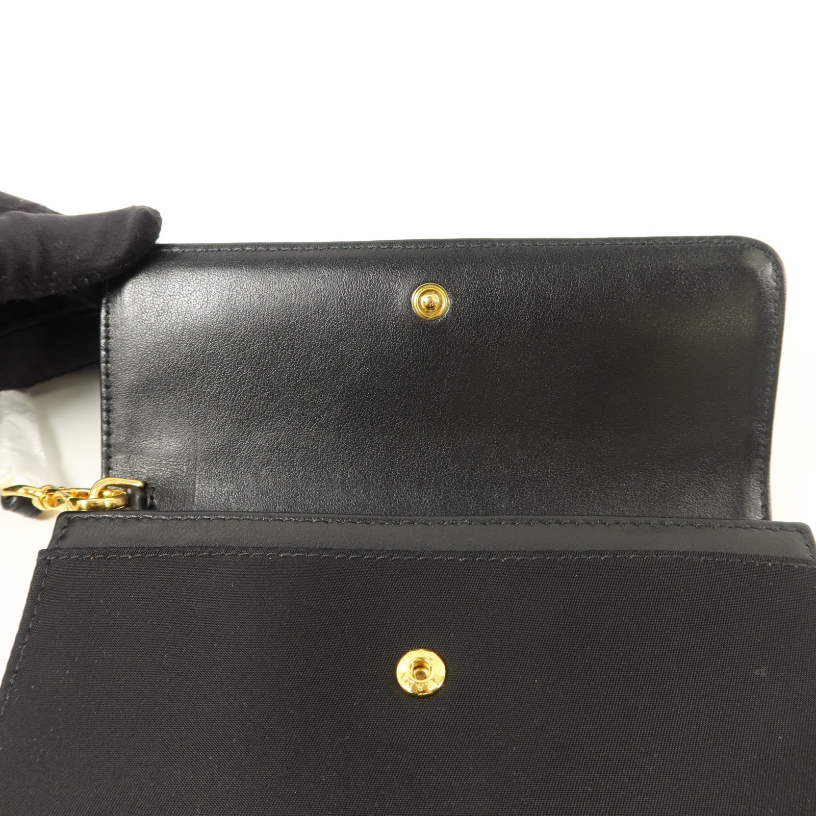 PRADA 牛皮皮革/尼龍Pouch Wallet錢包