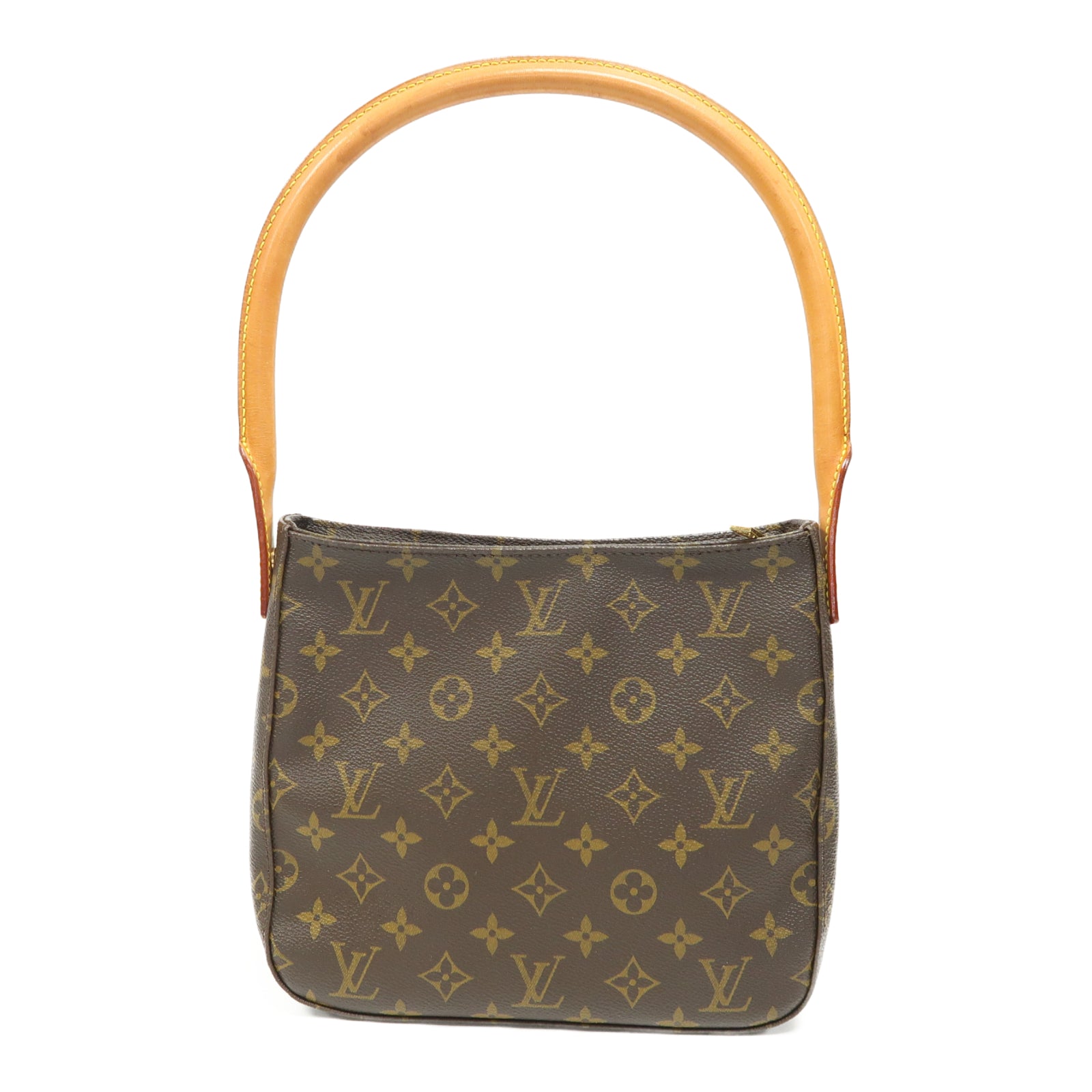 LOUIS VUITTON Monogram Looping MM金扣肩背袋啡色