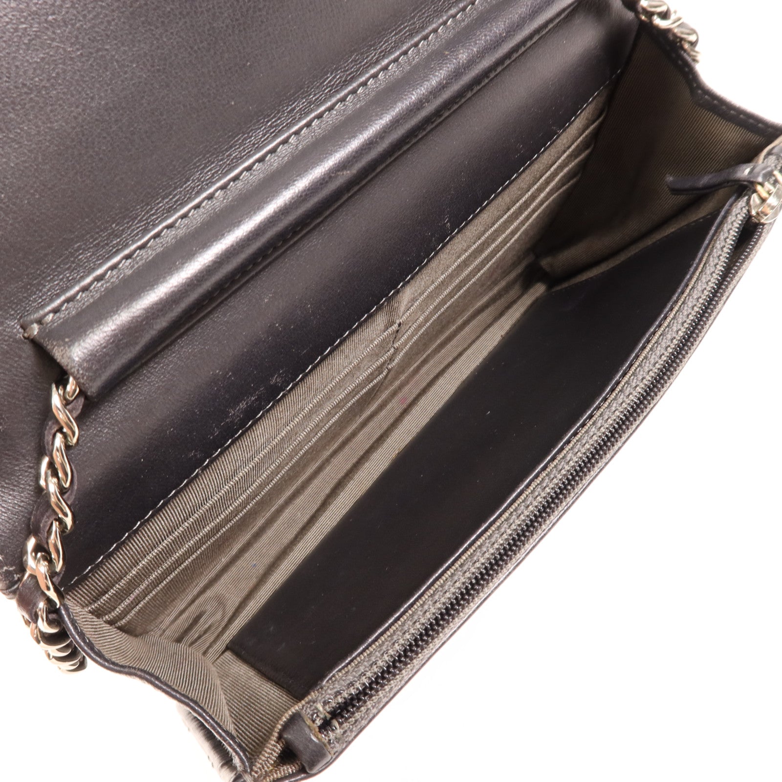 CHANEL 羊皮皮革WOC Wallet On Chain銀扣鏈帶肩背袋