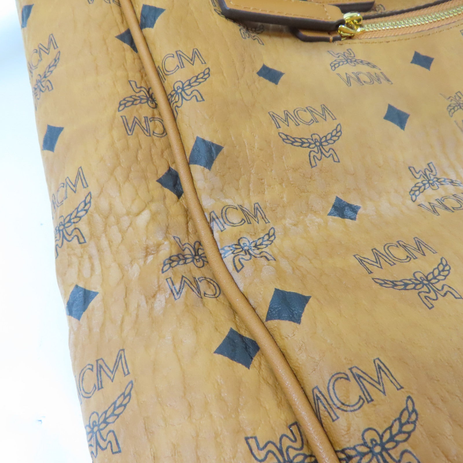 MCM 皮革Tote Bag金扣手挽袋啡色