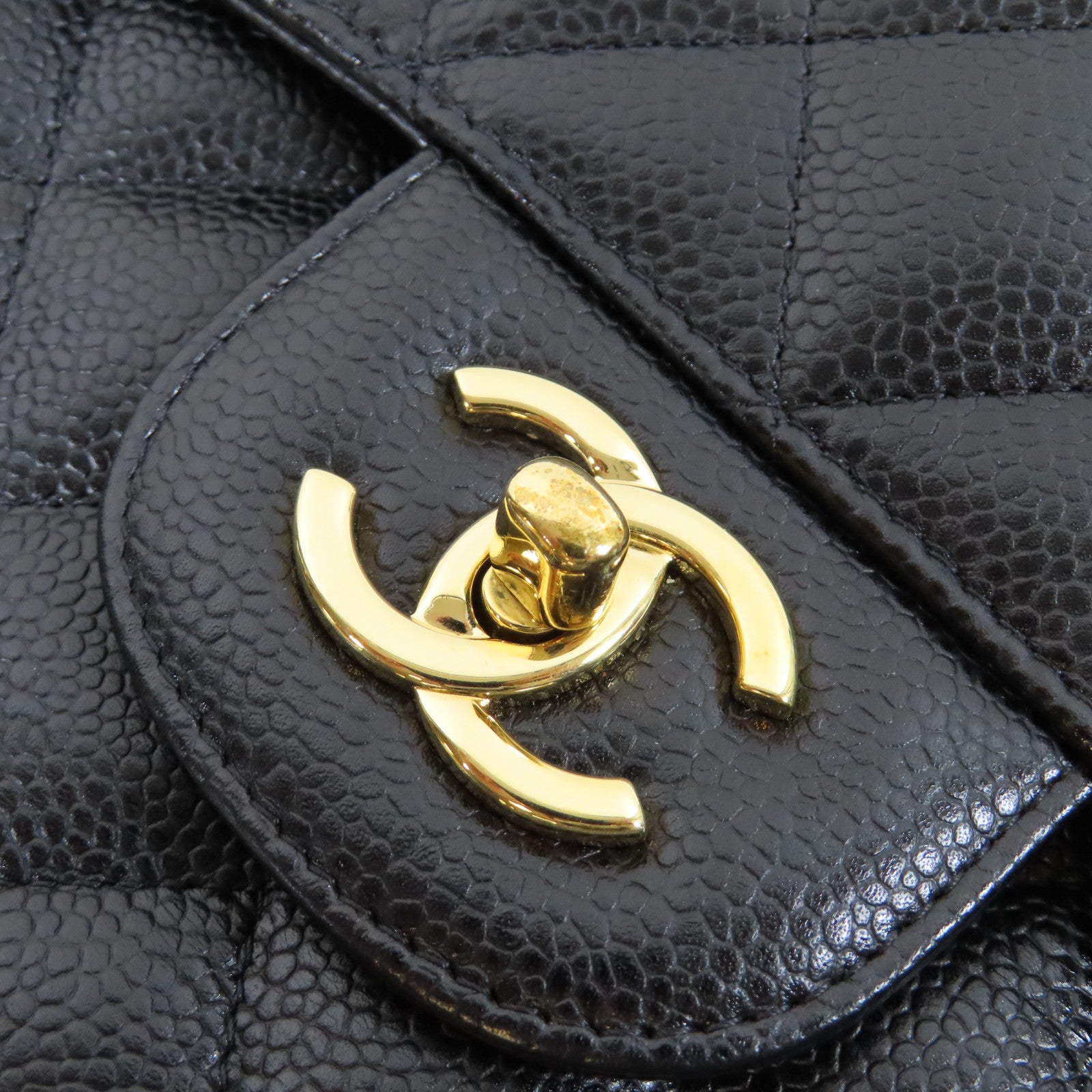 CHANEL 【清倉大減價】菱格Caviar皮革Classic Shoulder Bag金扣鏈帶肩背袋黑色