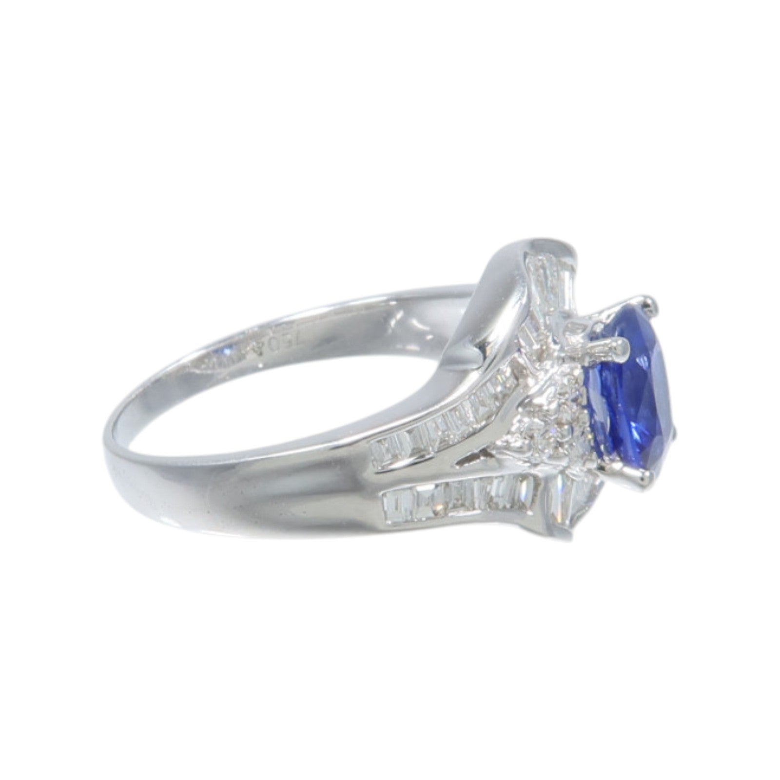 JEWELRY 18K白金Sapphire Diamond Ring藍寶石/鑽石戒指