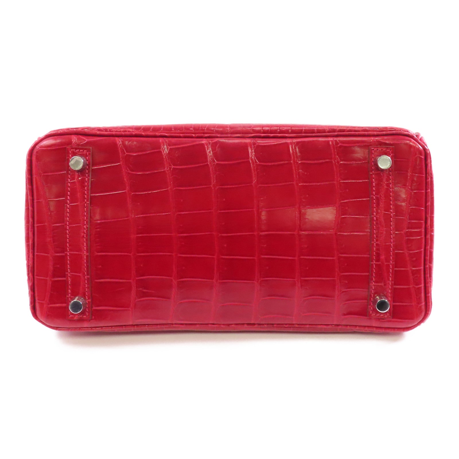 HERMES Niloticus/Braise皮革Birkin 30銀扣手挽袋Braise紅色