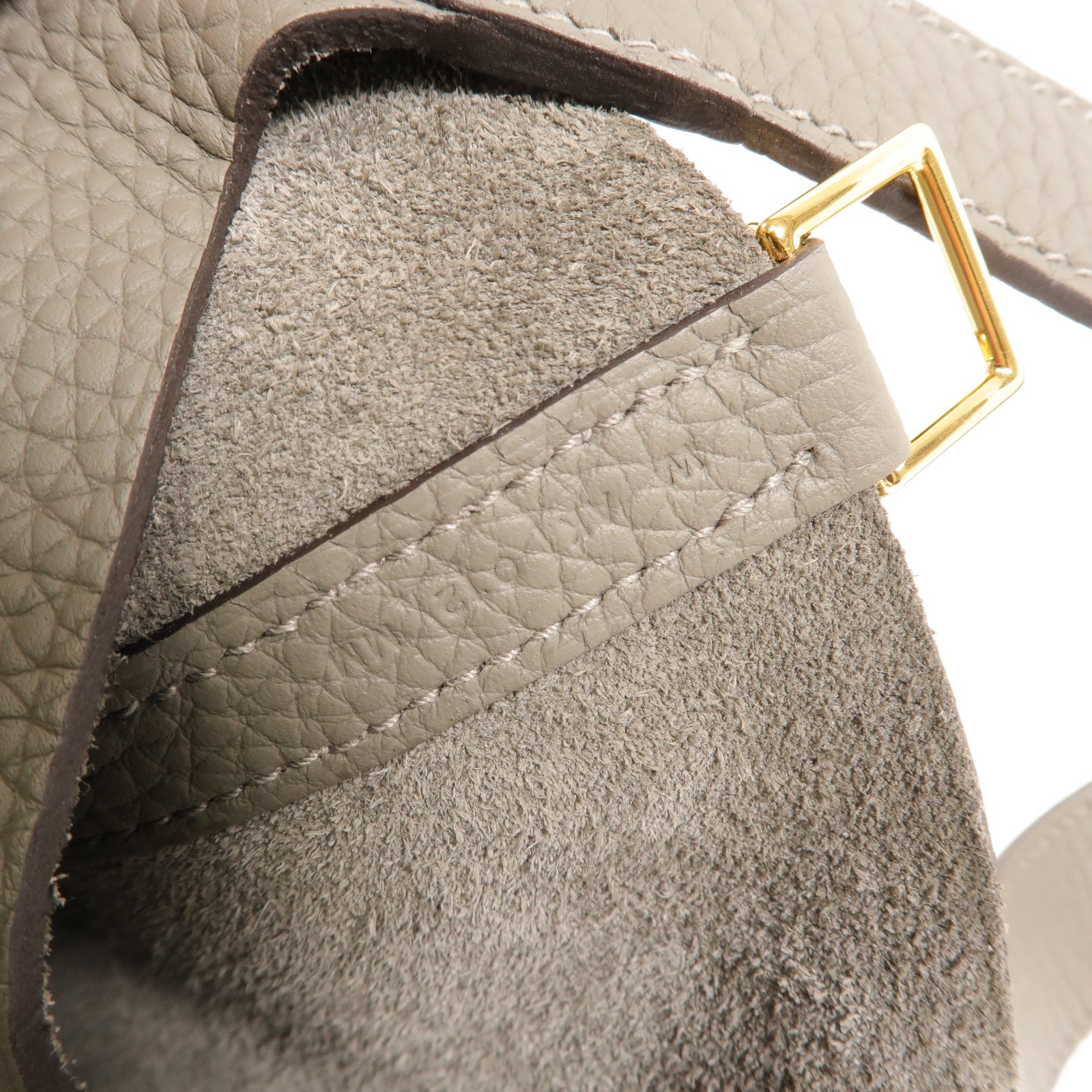 HERMES Clemence皮革Picotin PM手挽袋Gris Meyer