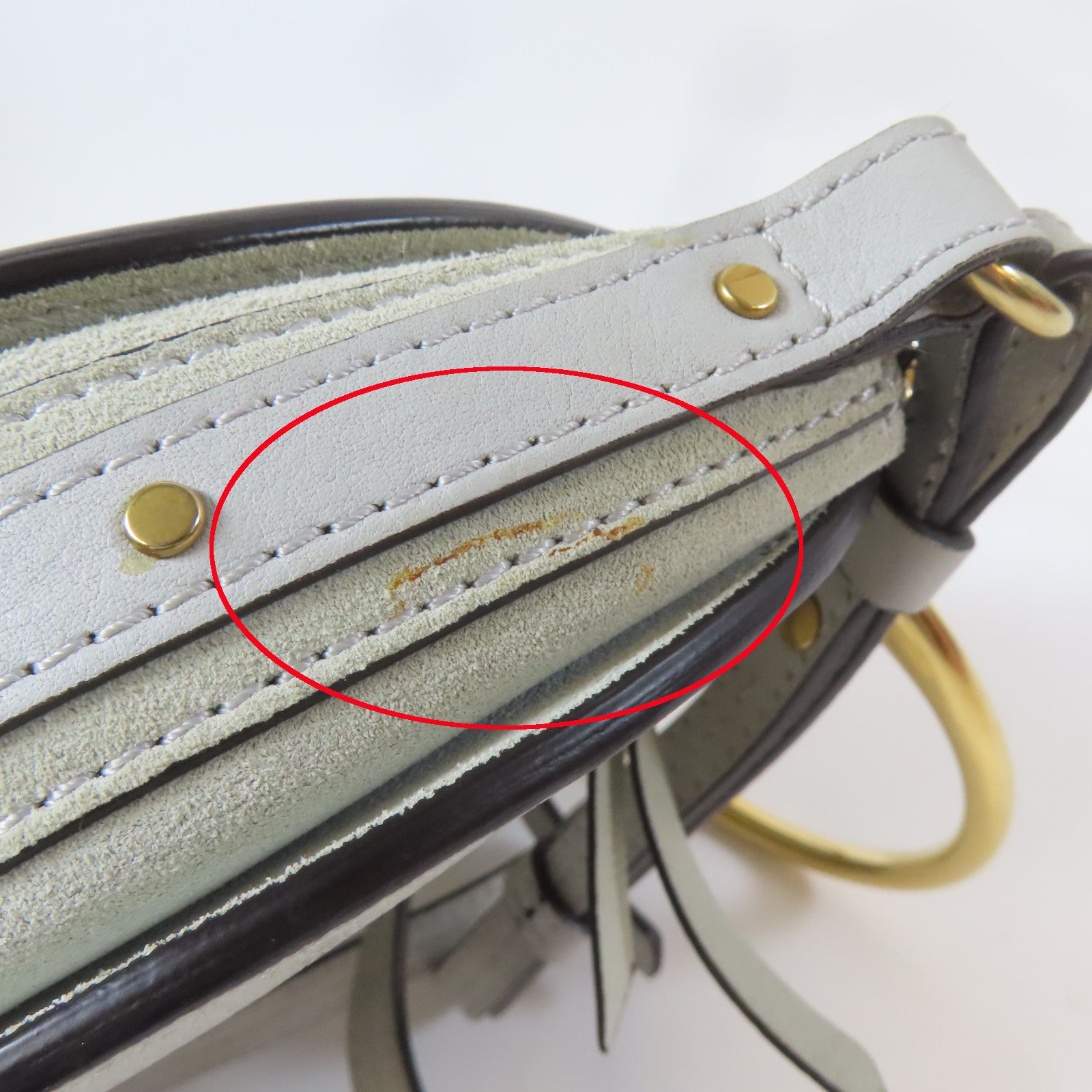 Chloe 牛皮皮革Shoulder Bag金扣肩背袋灰色