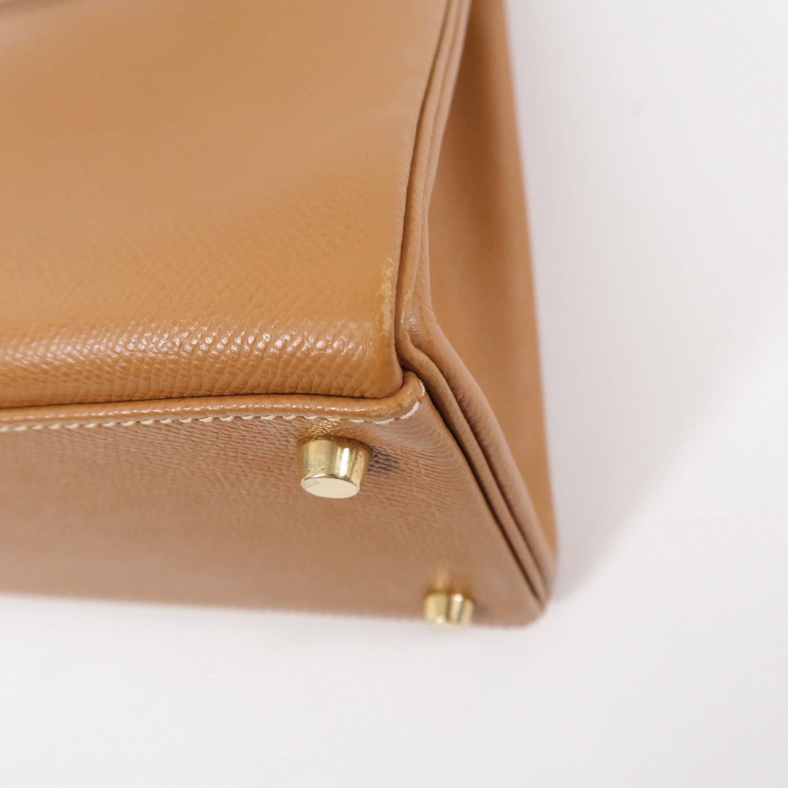 HERMES Epsom皮革Kelly 32手挽肩背兩用袋Gold