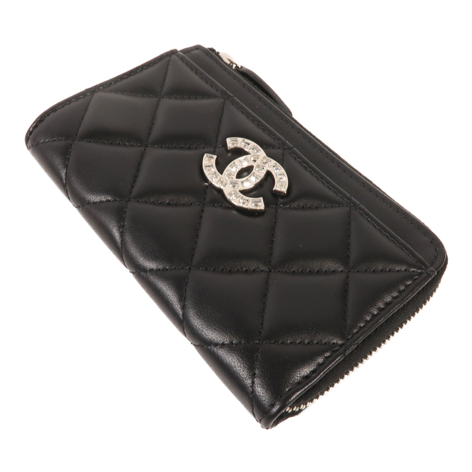 CHANEL 羊皮皮革Coin Case銀扣零錢包