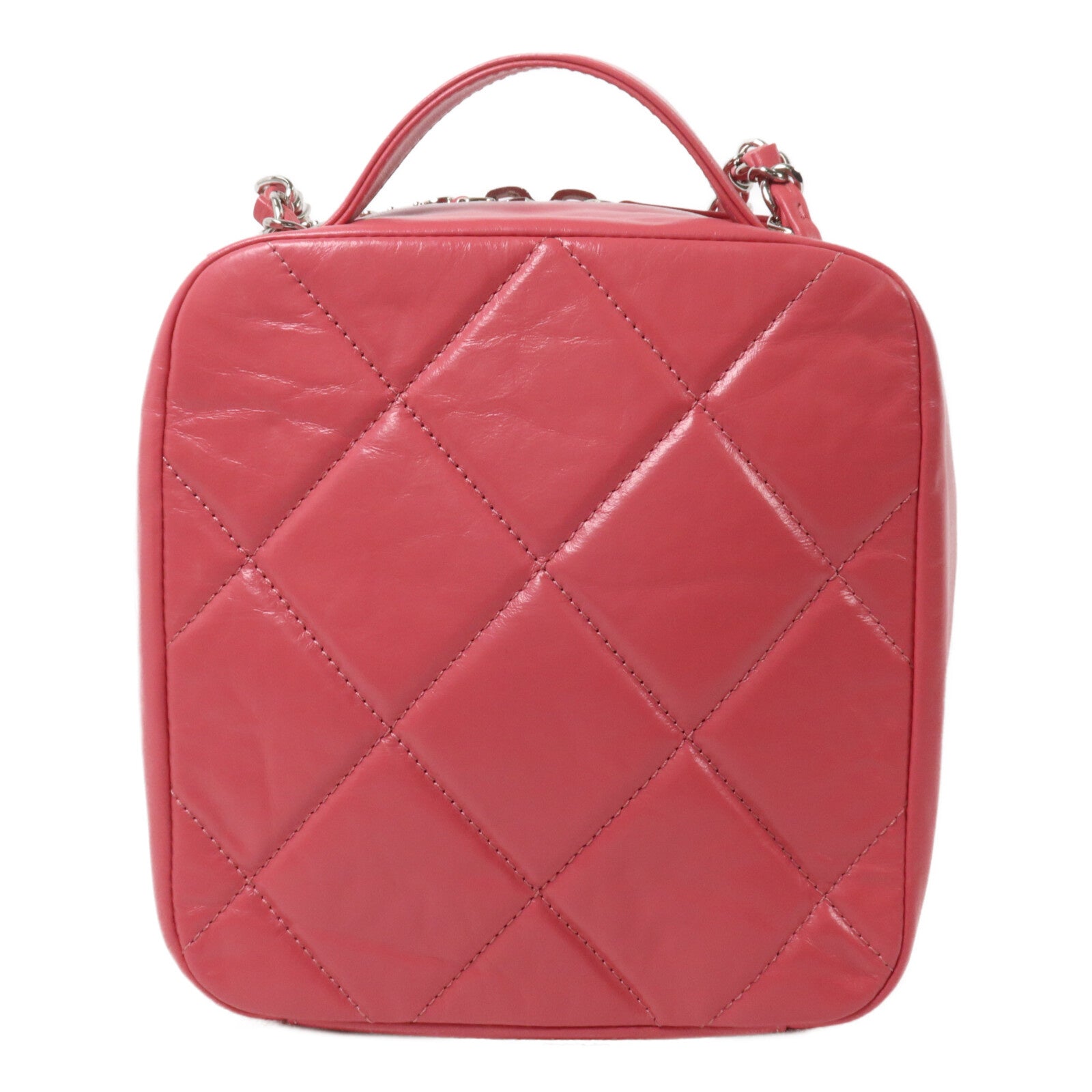 CHANEL 牛皮皮革Top Handle Bag鏈帶手挽肩背兩用袋