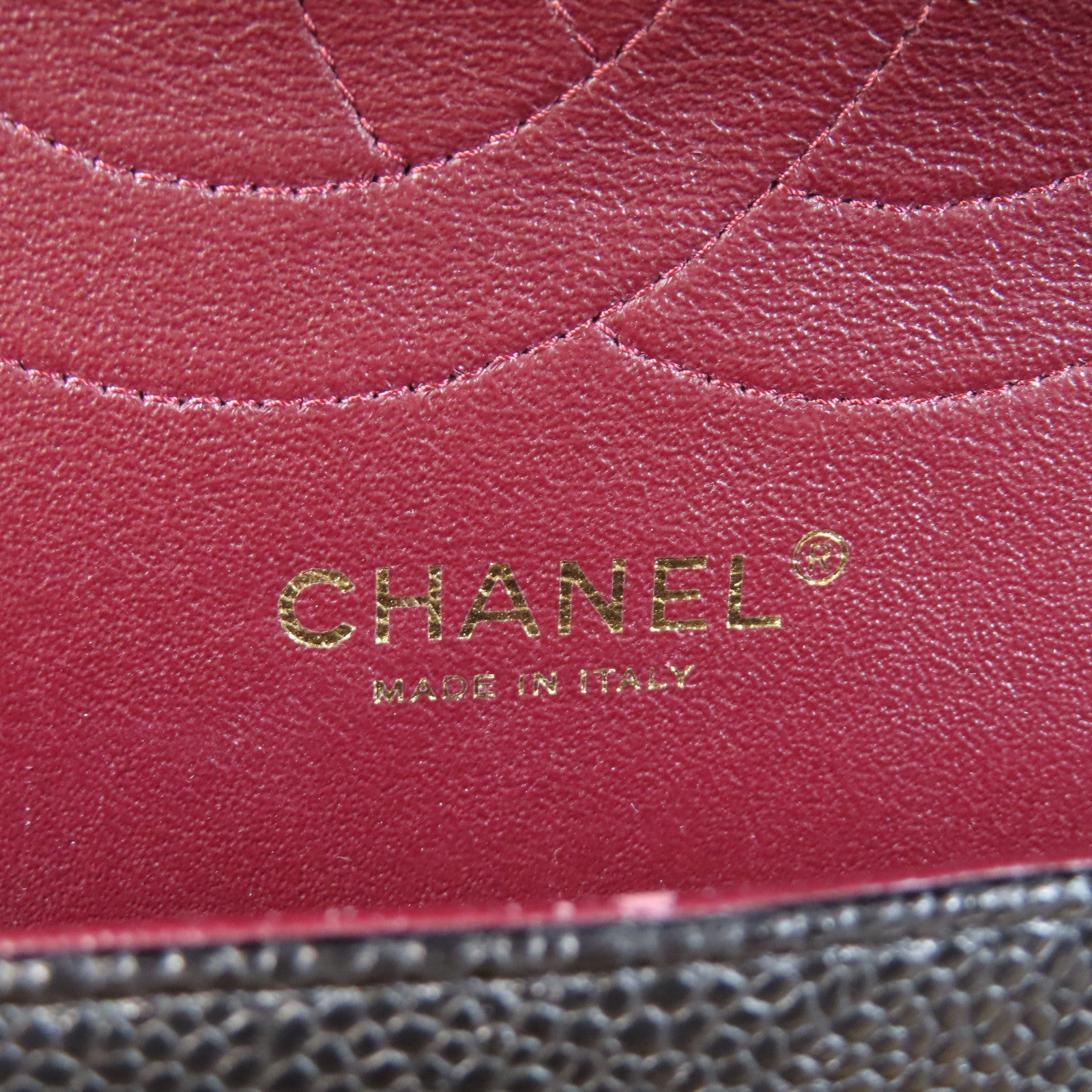 CHANEL 【清倉大減價】菱格Caviar皮革Classic Shoulder Bag金扣鏈帶肩背袋黑色