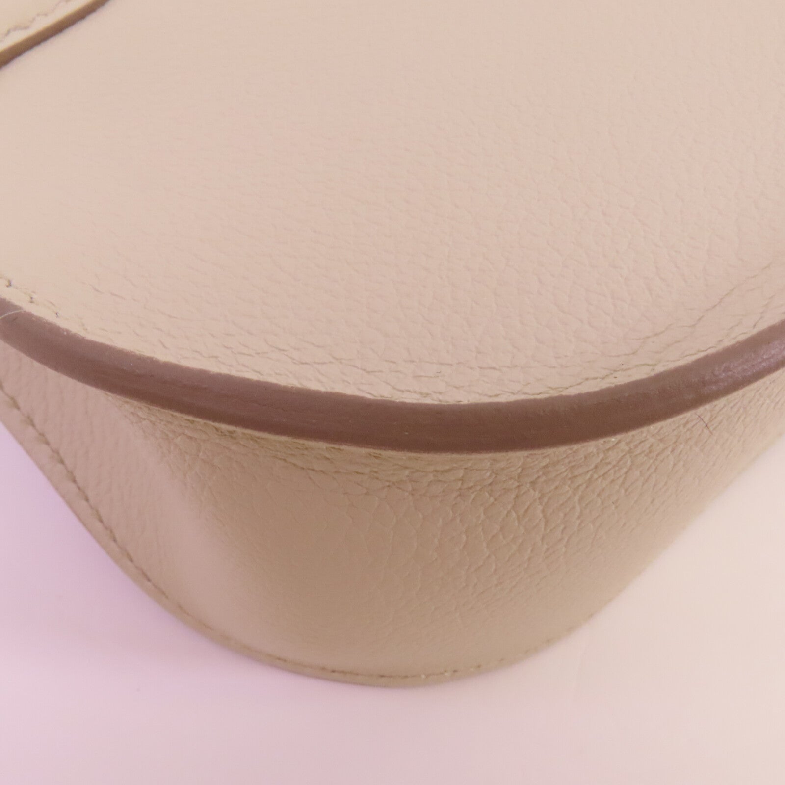HERMES Togo皮革Mini Jypsiere銀扣肩背袋Beton