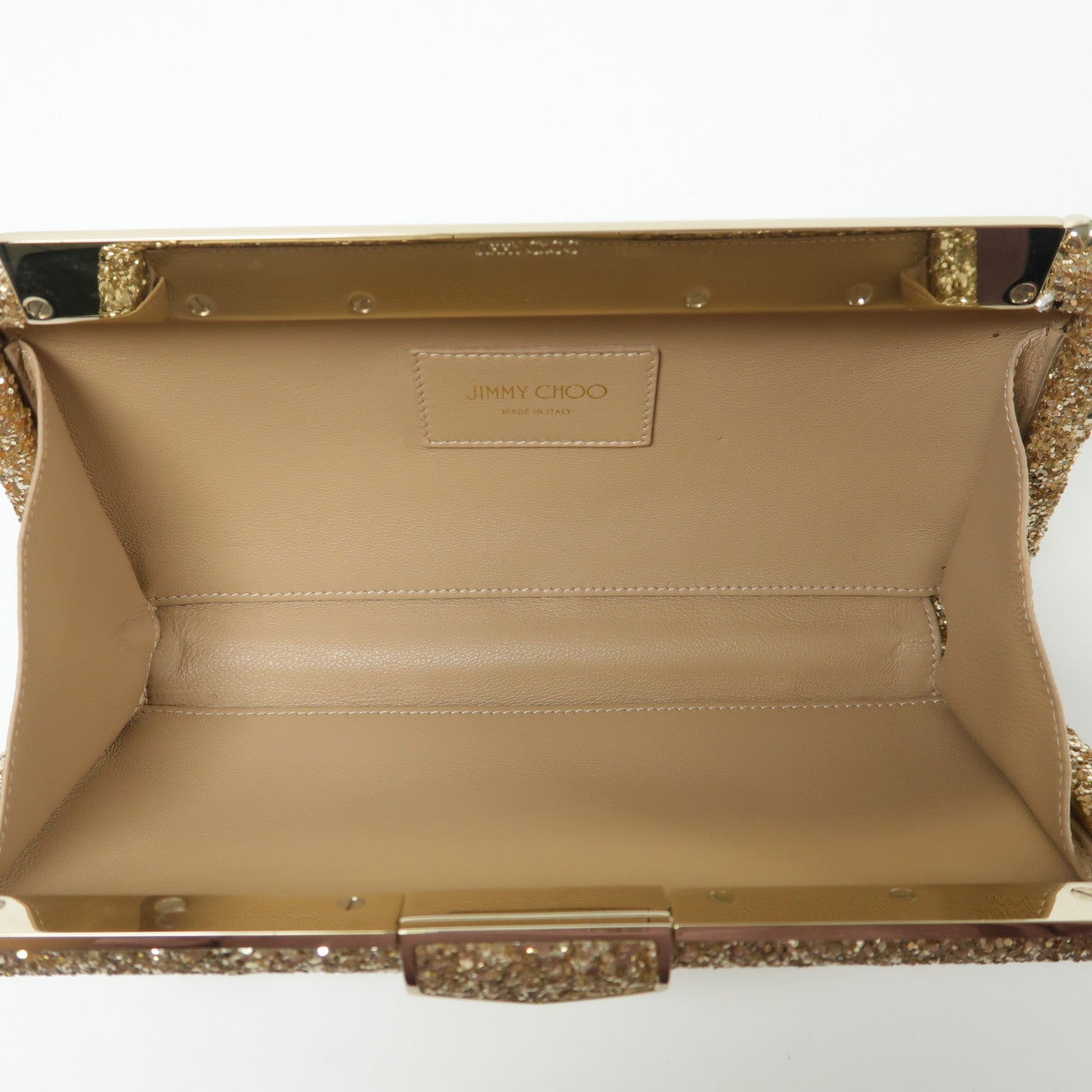 JIMMY CHOO 珠片Ellipse金扣鏈帶肩背袋