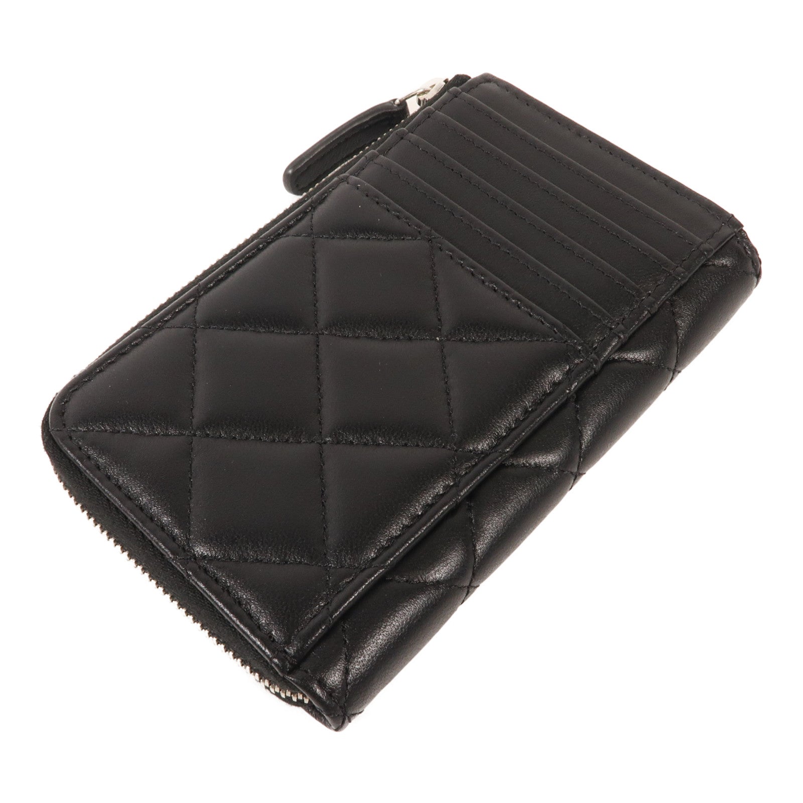 CHANEL 羊皮皮革Coin Case銀扣零錢包