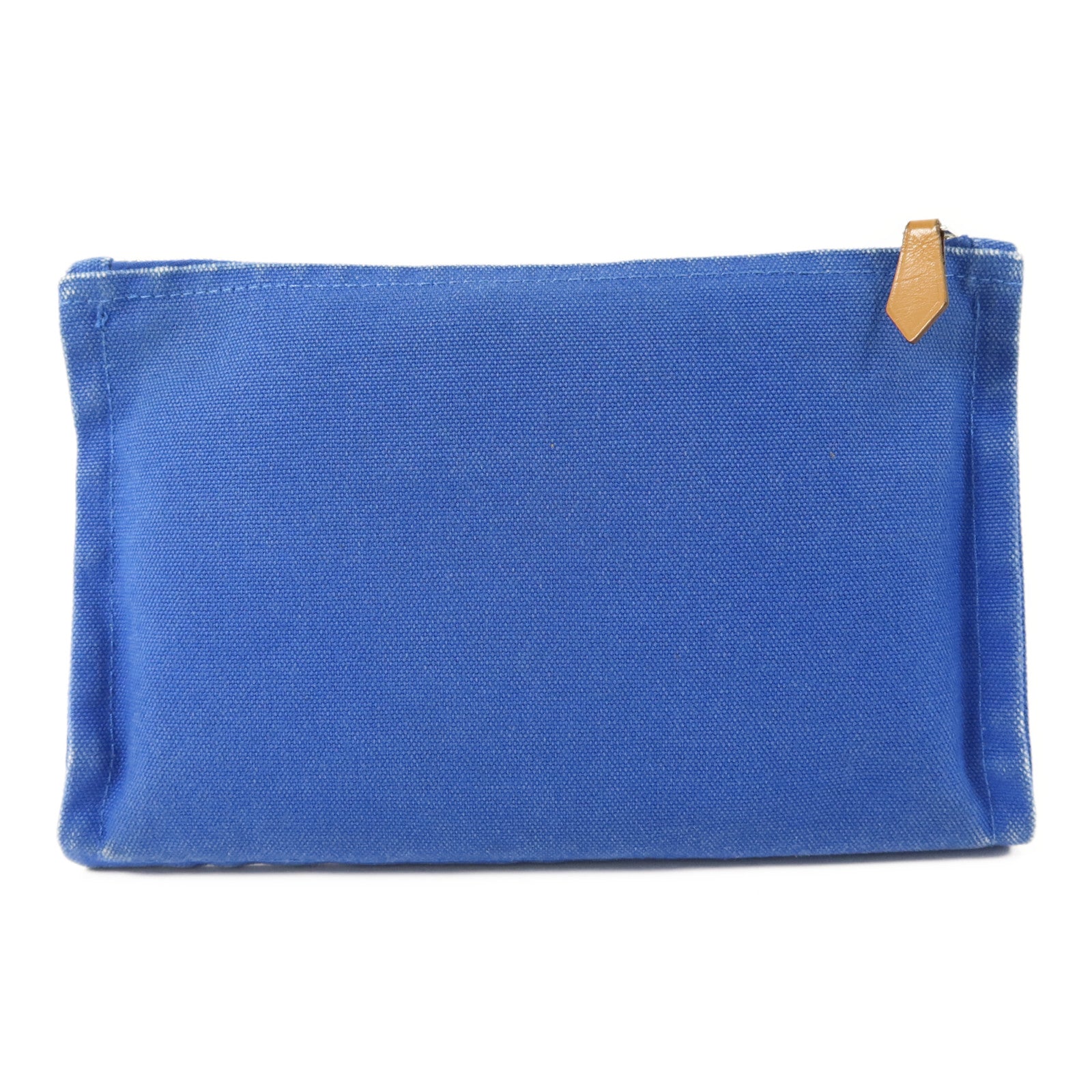 HERMES 帆布Trousse Flat Pouch銀扣小袋
