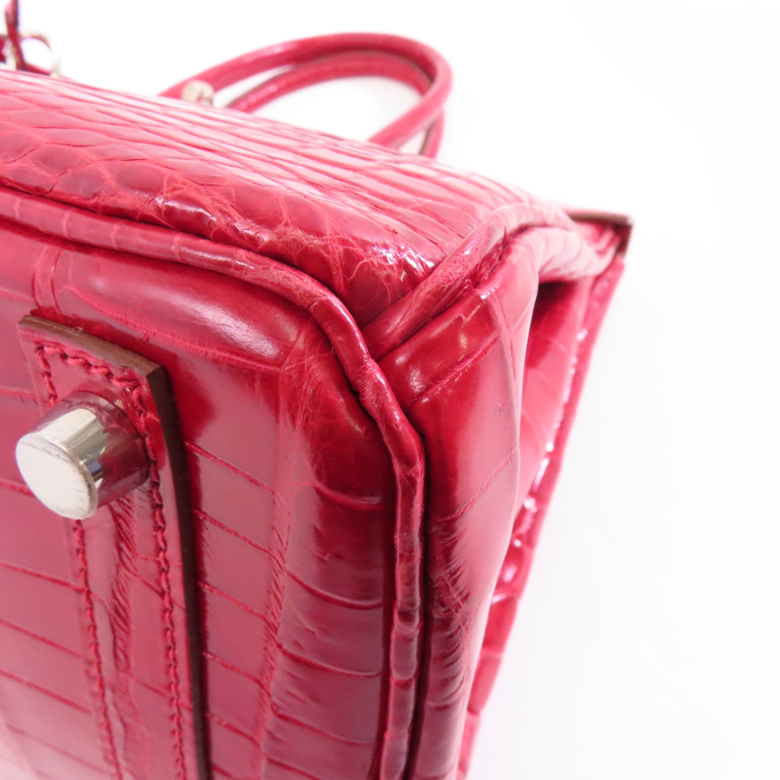 HERMES Niloticus/Braise皮革Birkin 30銀扣手挽袋Braise紅色