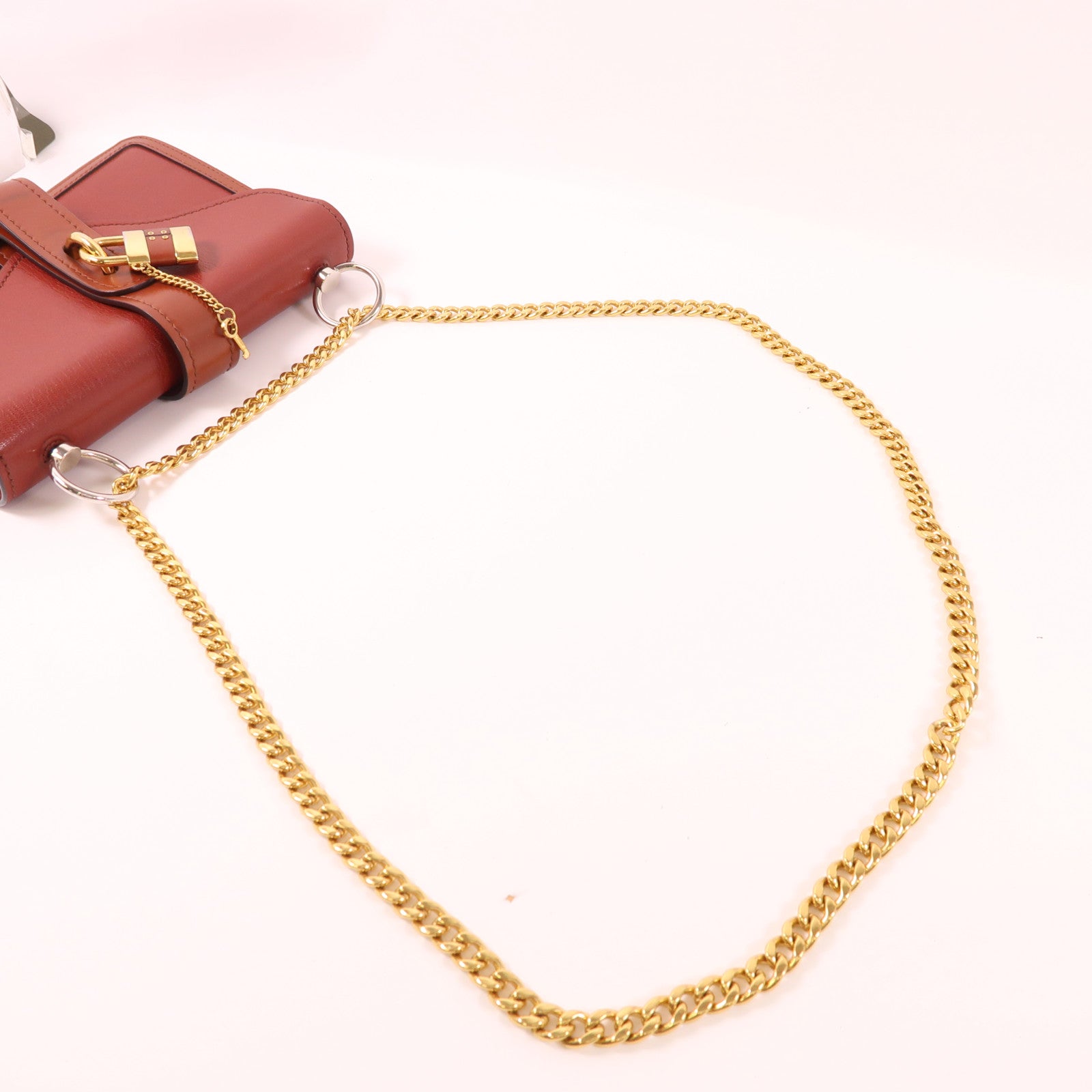 Chloe 牛皮皮革Aby Shoulder Bag鏈帶肩背袋