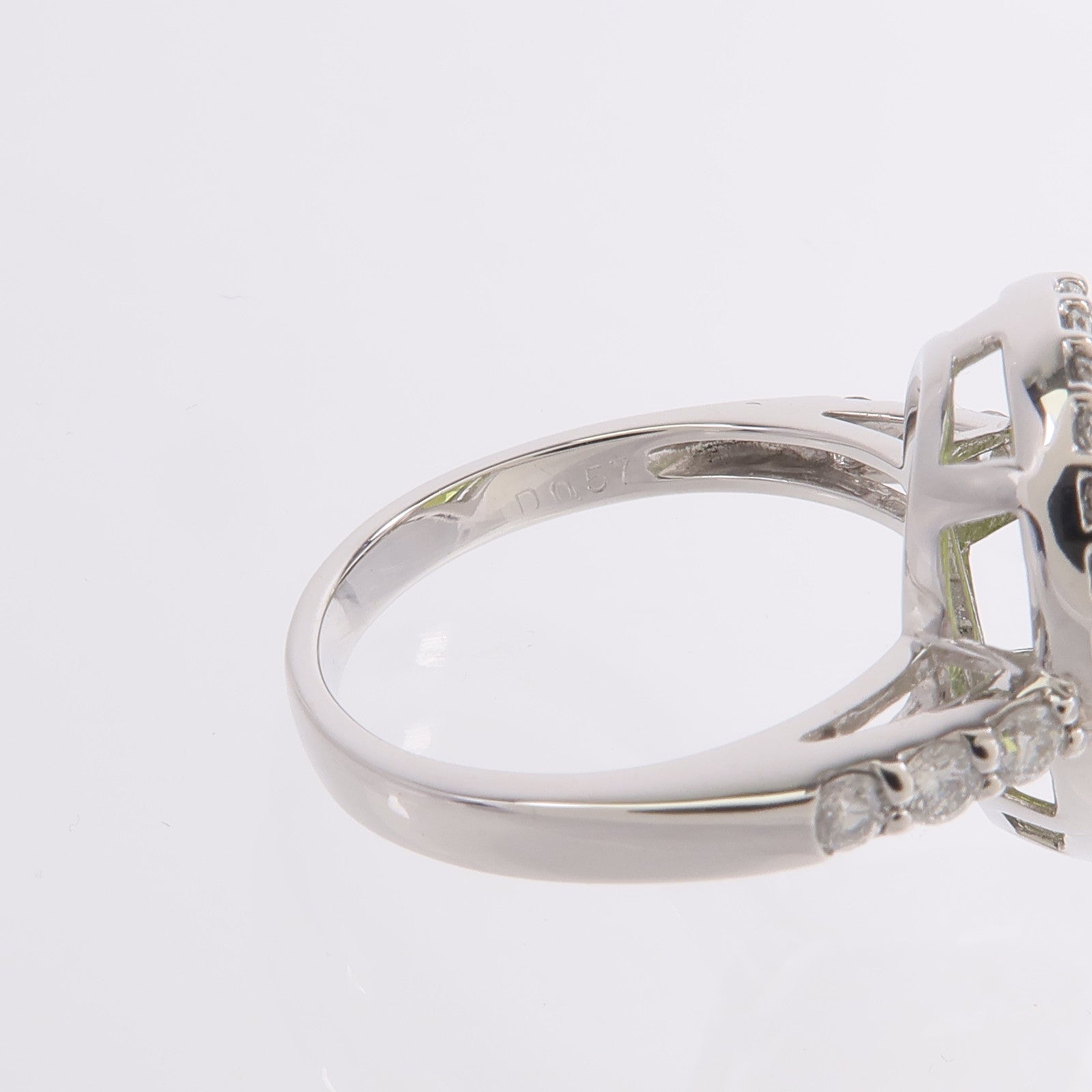 JEWELRY 18K白金Peridot Diamond Ring橄欖石/鑽石戒指