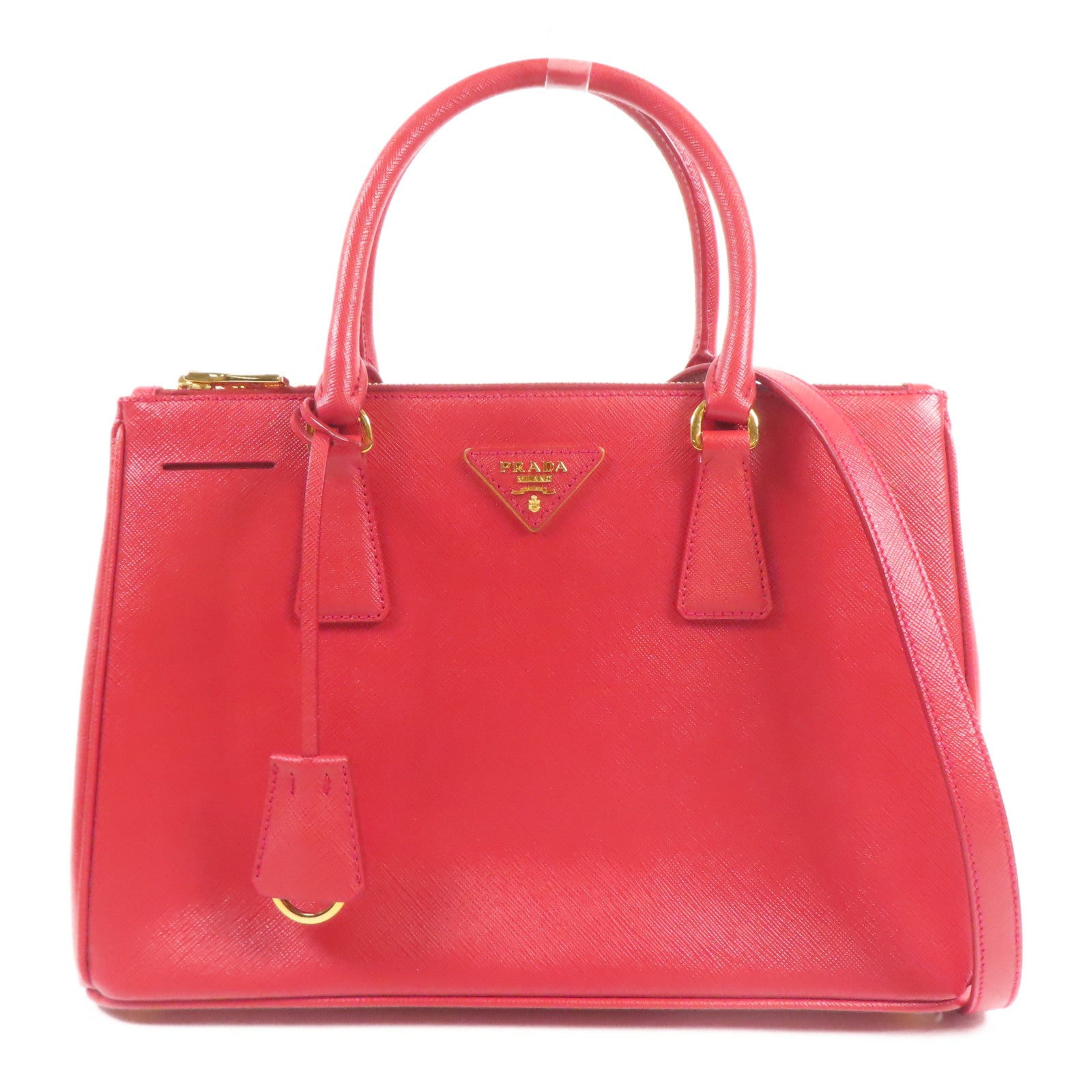 PRADA 牛皮皮革Shoulder Bag金扣手挽肩背兩用袋