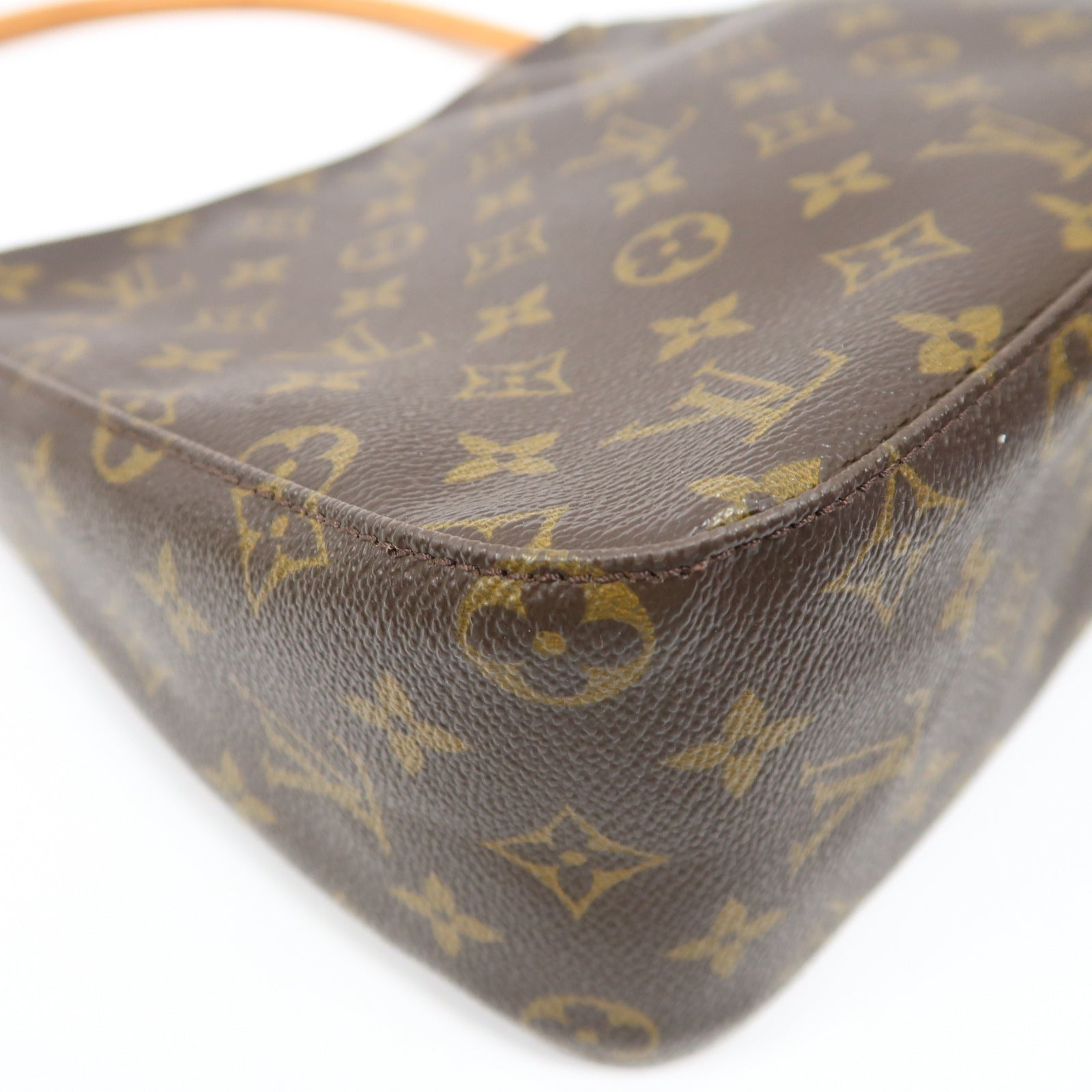 LOUIS VUITTON Monogram Looping MM金扣肩背袋啡色