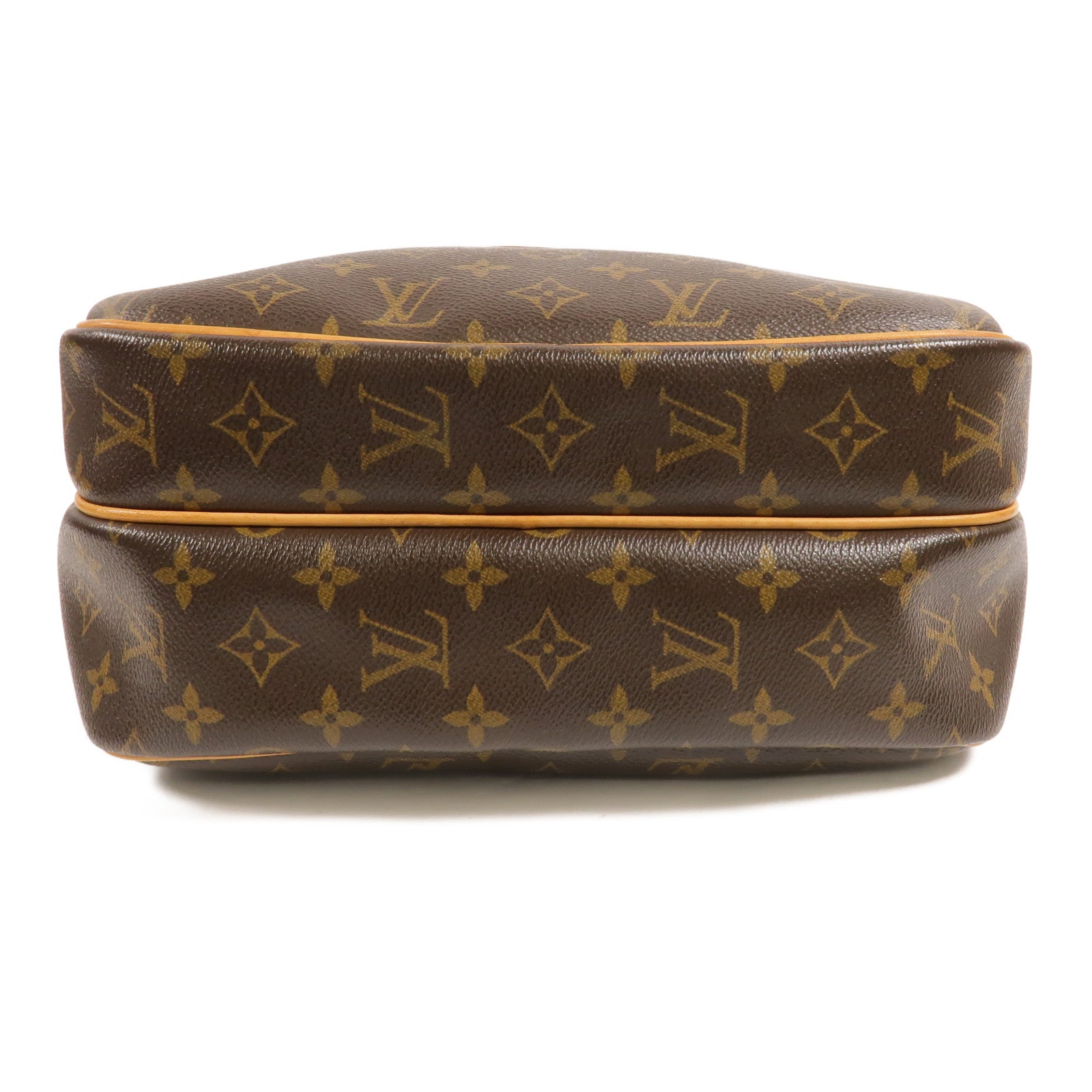 LOUIS VUITTON Monogram Reporter PM金扣肩背袋棕色
