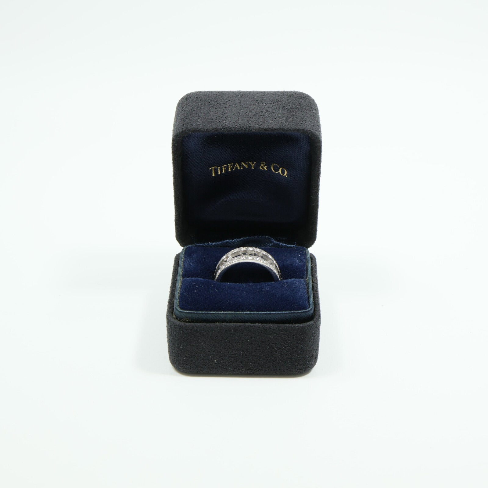 TIFFANY＆CO 18K白金Atlas Diamond Ring鑽石戒指
