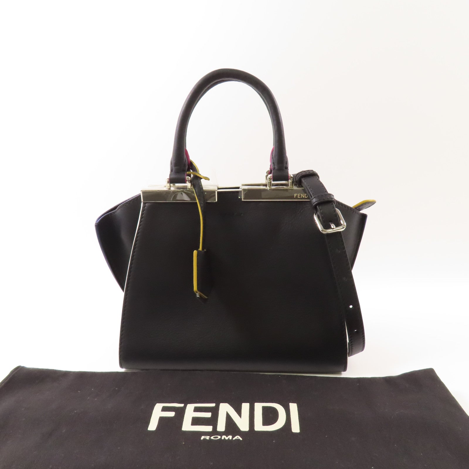 FENDI 牛皮皮革3Jours銀扣手挽肩背兩用袋