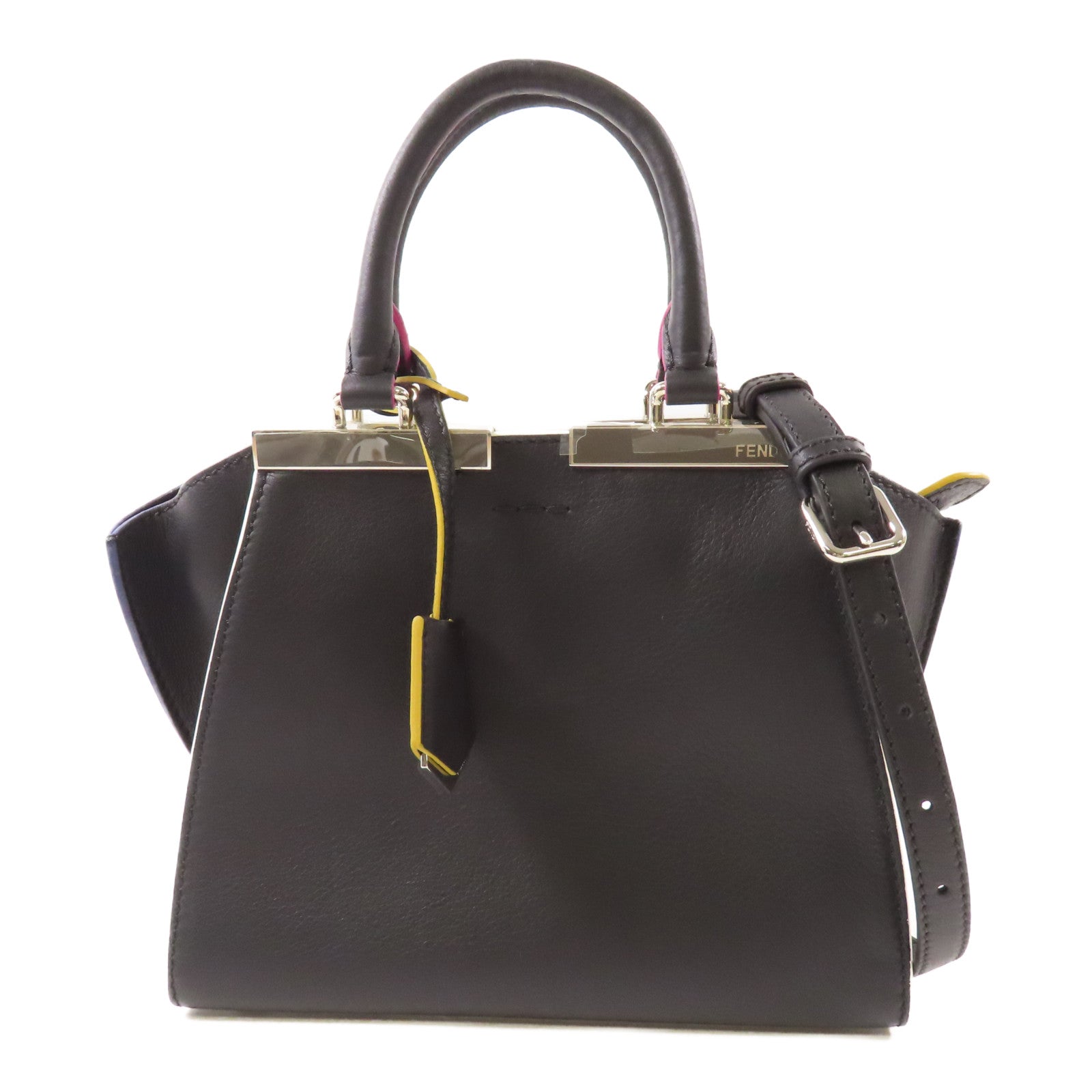 FENDI 牛皮皮革3Jours銀扣手挽肩背兩用袋