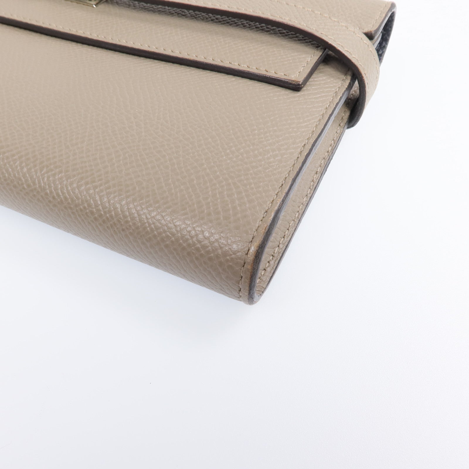 HERMES Epsom皮革Kelly Wallet金扣長錢包