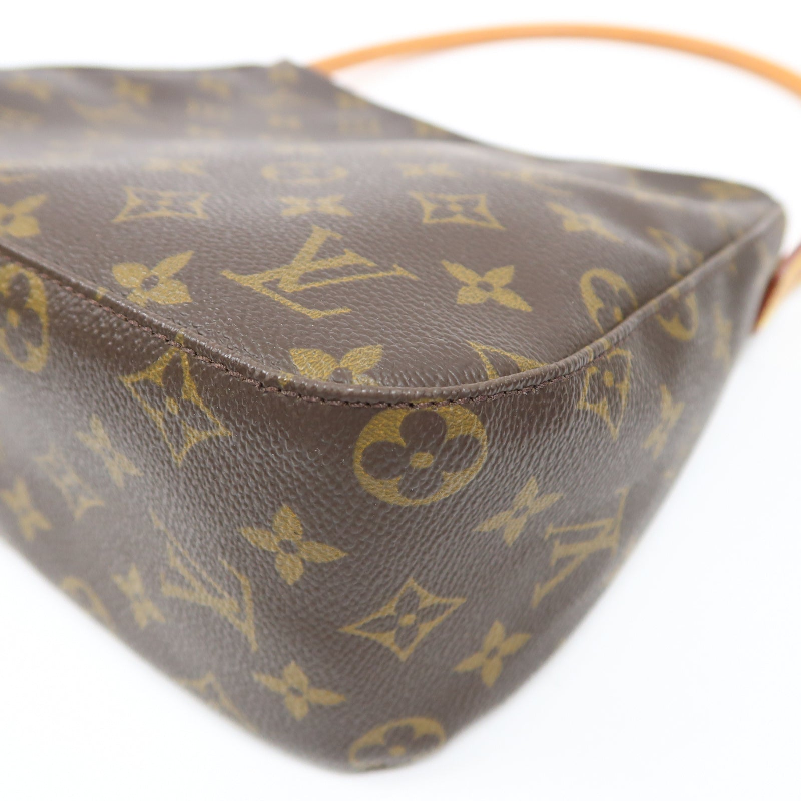LOUIS VUITTON Monogram Looping MM金扣肩背袋啡色