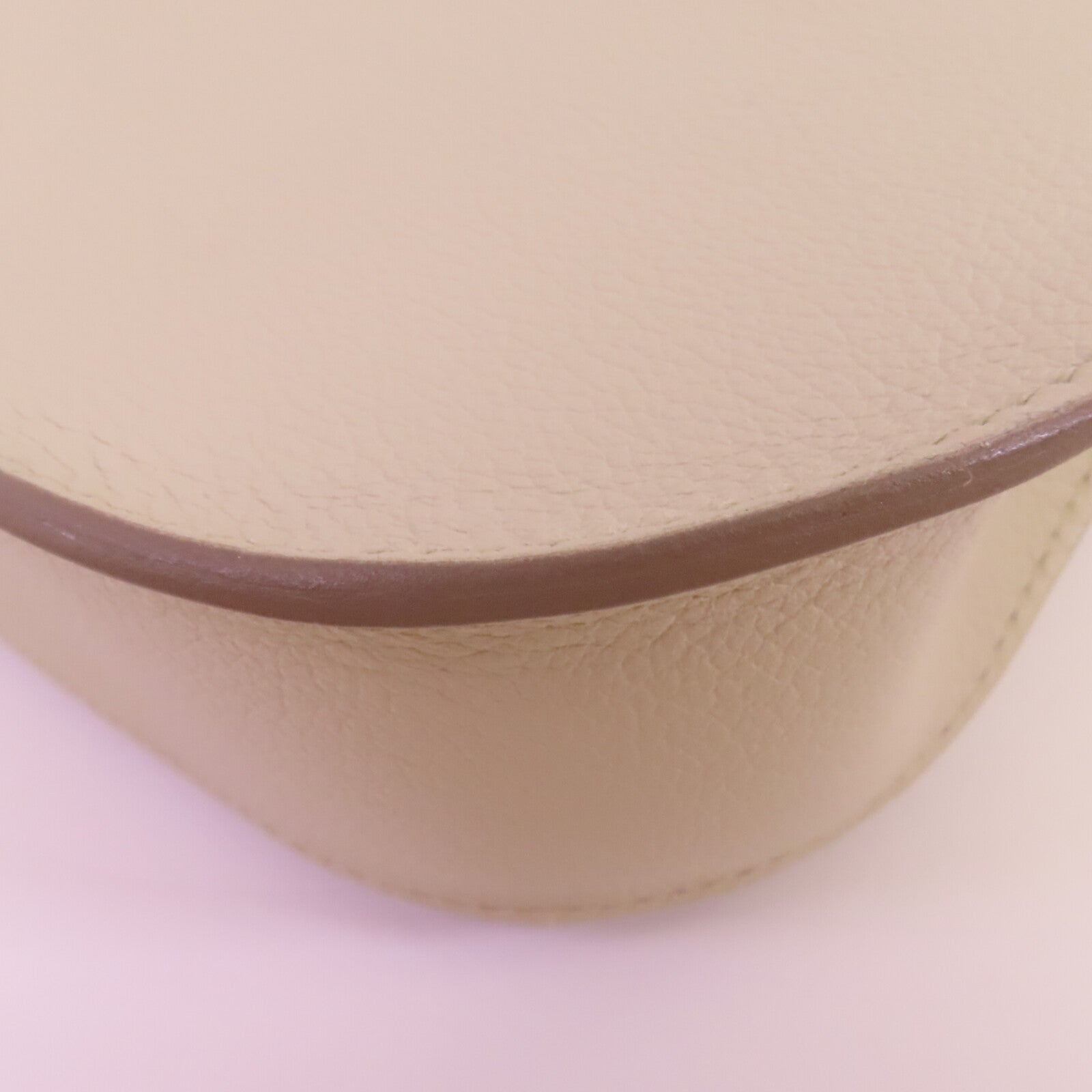HERMES Togo皮革Mini Jypsiere銀扣肩背袋Beton
