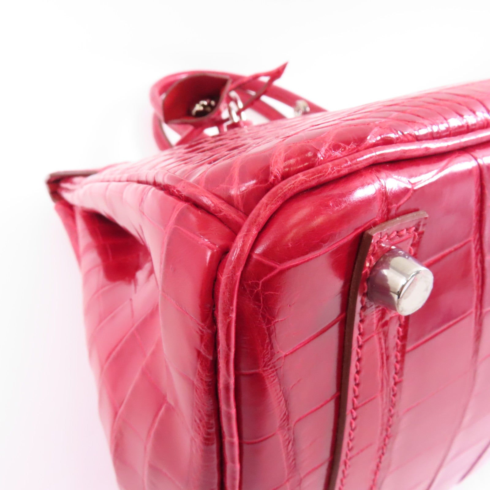 HERMES Niloticus/Braise皮革Birkin 30銀扣手挽袋Braise紅色
