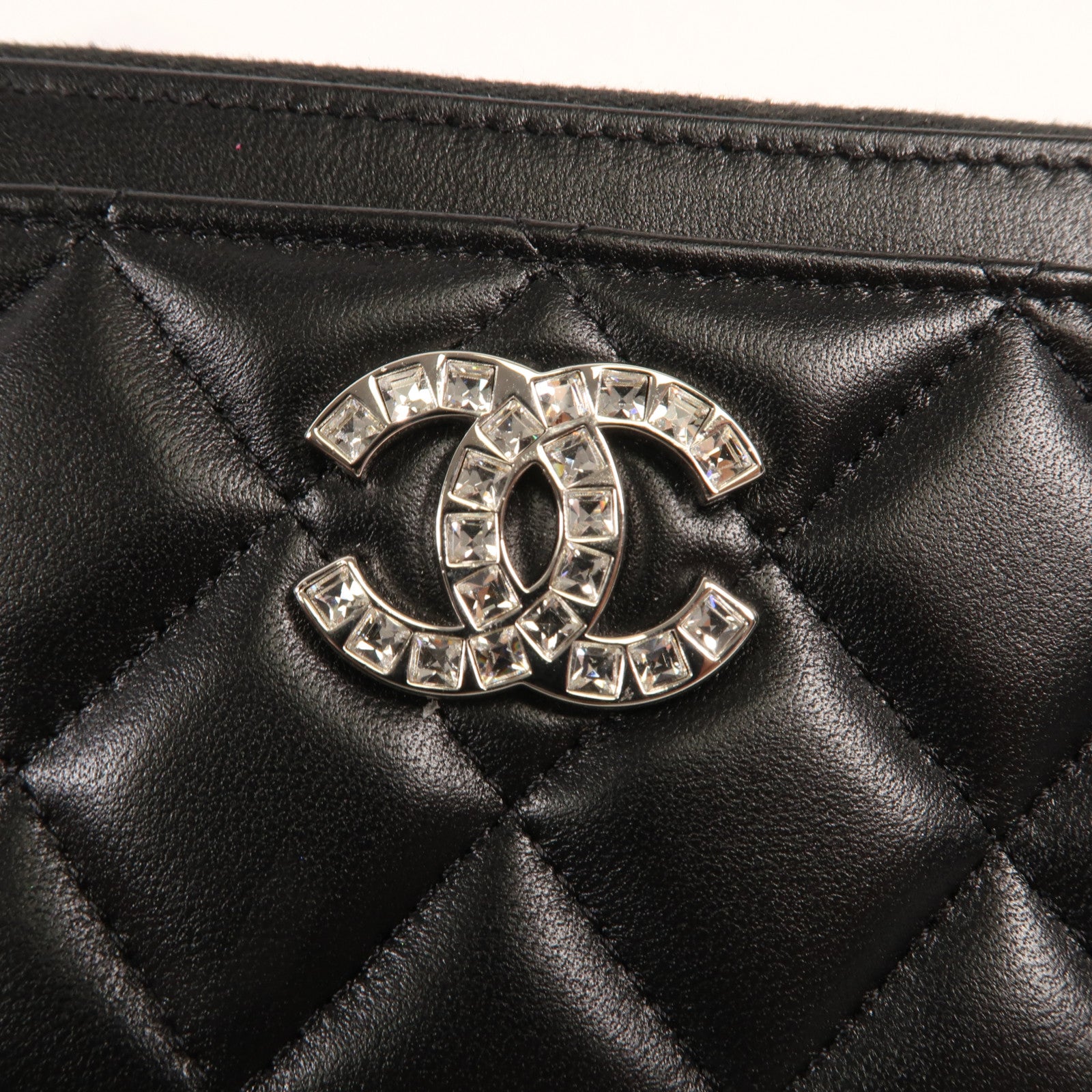 CHANEL 羊皮皮革Coin Case銀扣零錢包