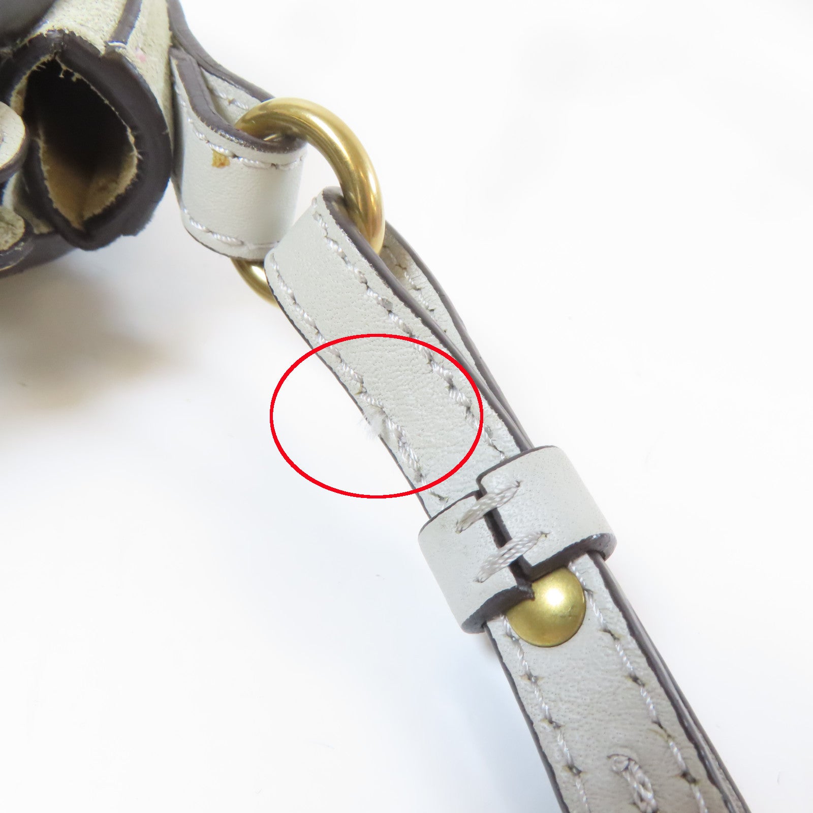 Chloe 牛皮皮革Shoulder Bag金扣肩背袋灰色