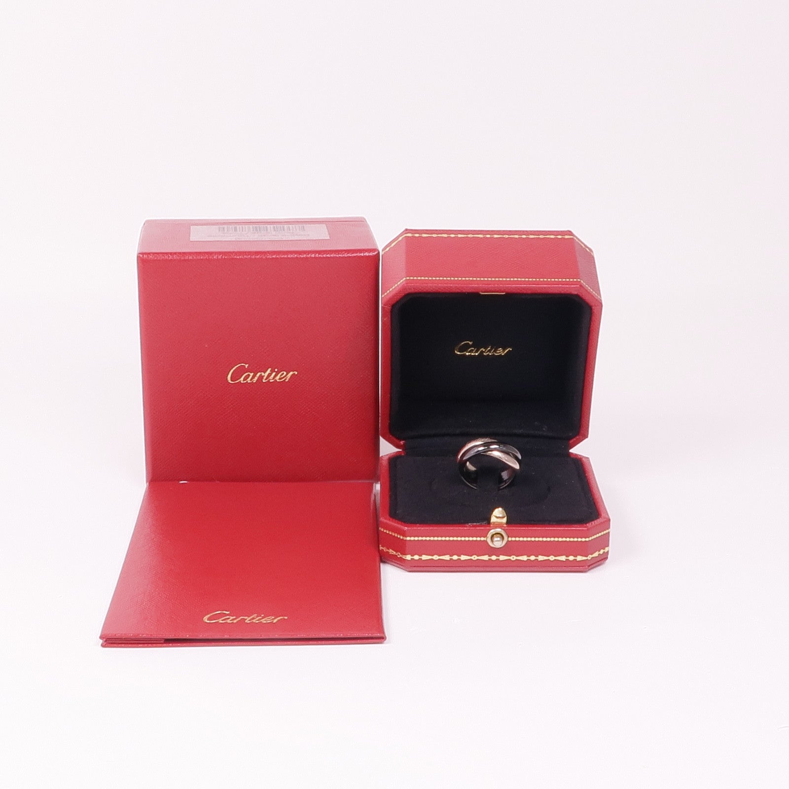 CARTIER 18K白金Trinity Ring陶瓷戒指US#6.25/Cartier#52