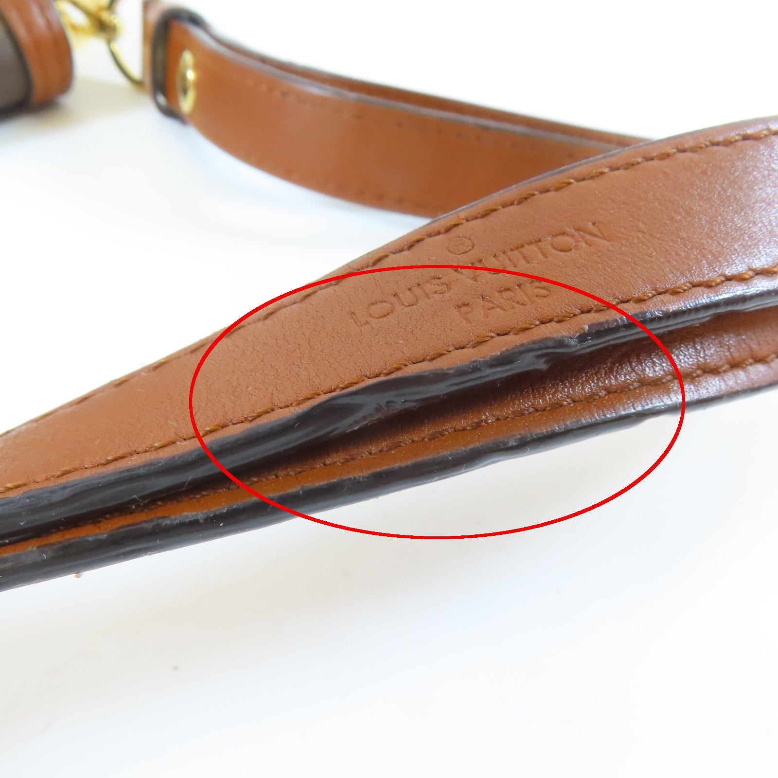 LOUIS VUITTON Monogram Reverse Dauphine金扣肩背袋啡色