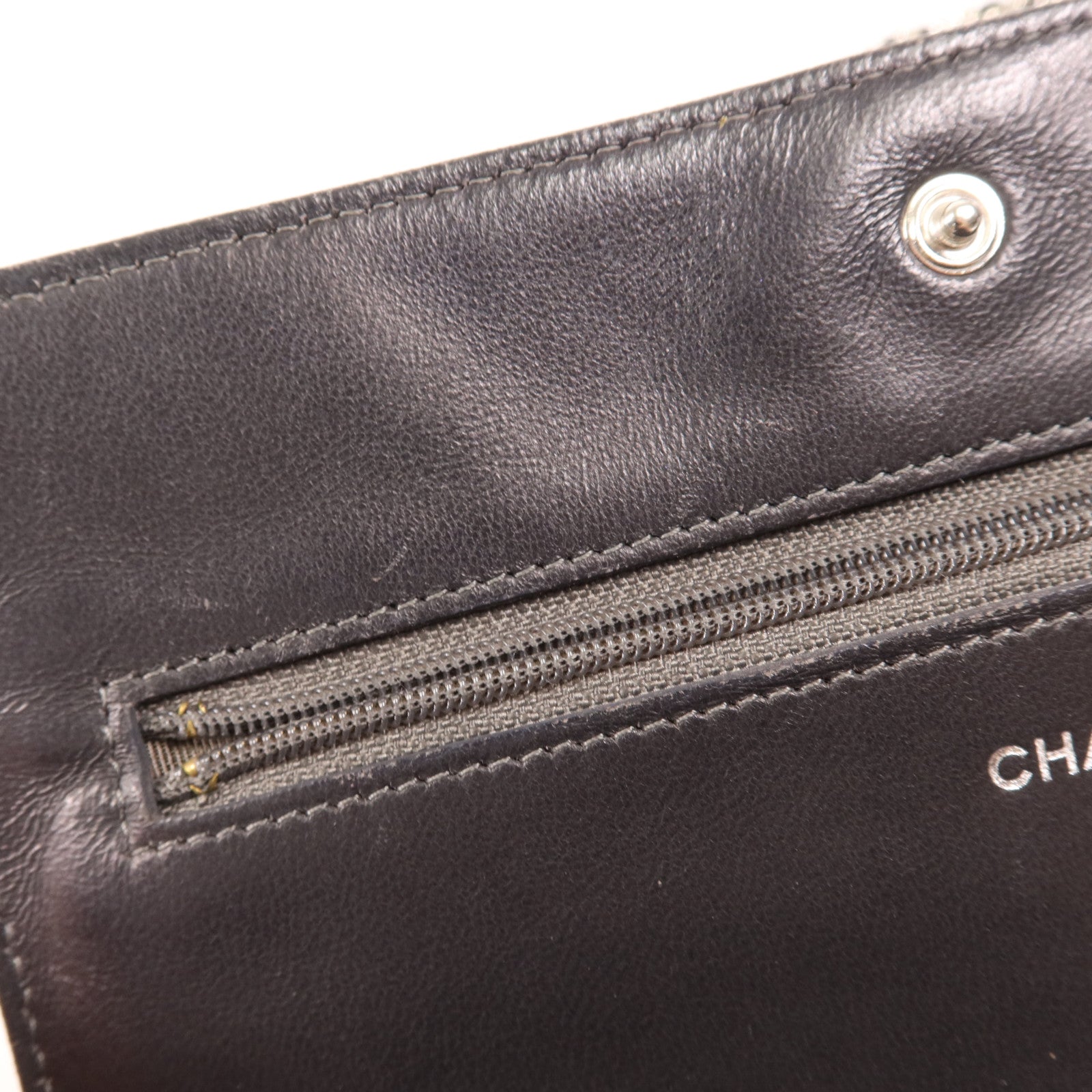 CHANEL 羊皮皮革WOC Wallet On Chain銀扣鏈帶肩背袋