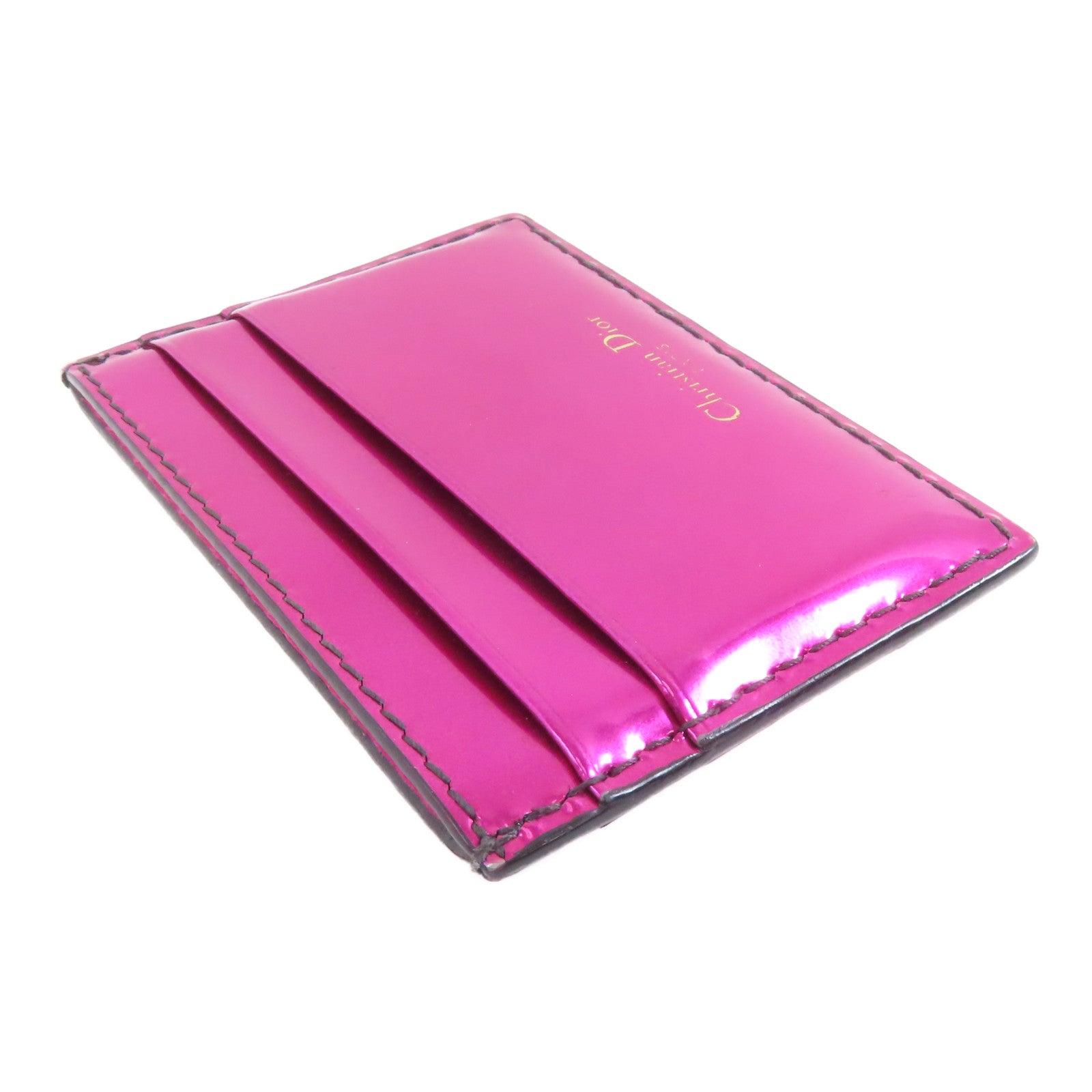 Dior 漆皮皮革Card Case金扣卡片套粉紅色