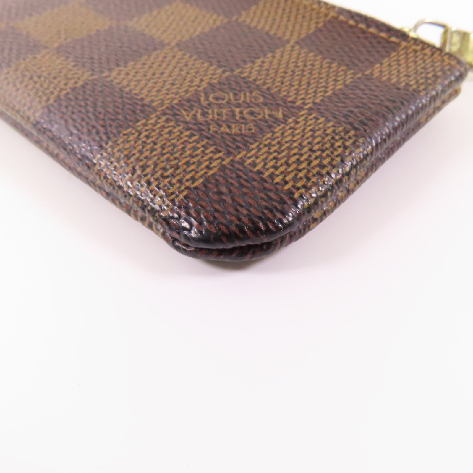 LOUIS VUITTON LV GHW Key Pouch Coin Case Purse N62658 Damier Brown
