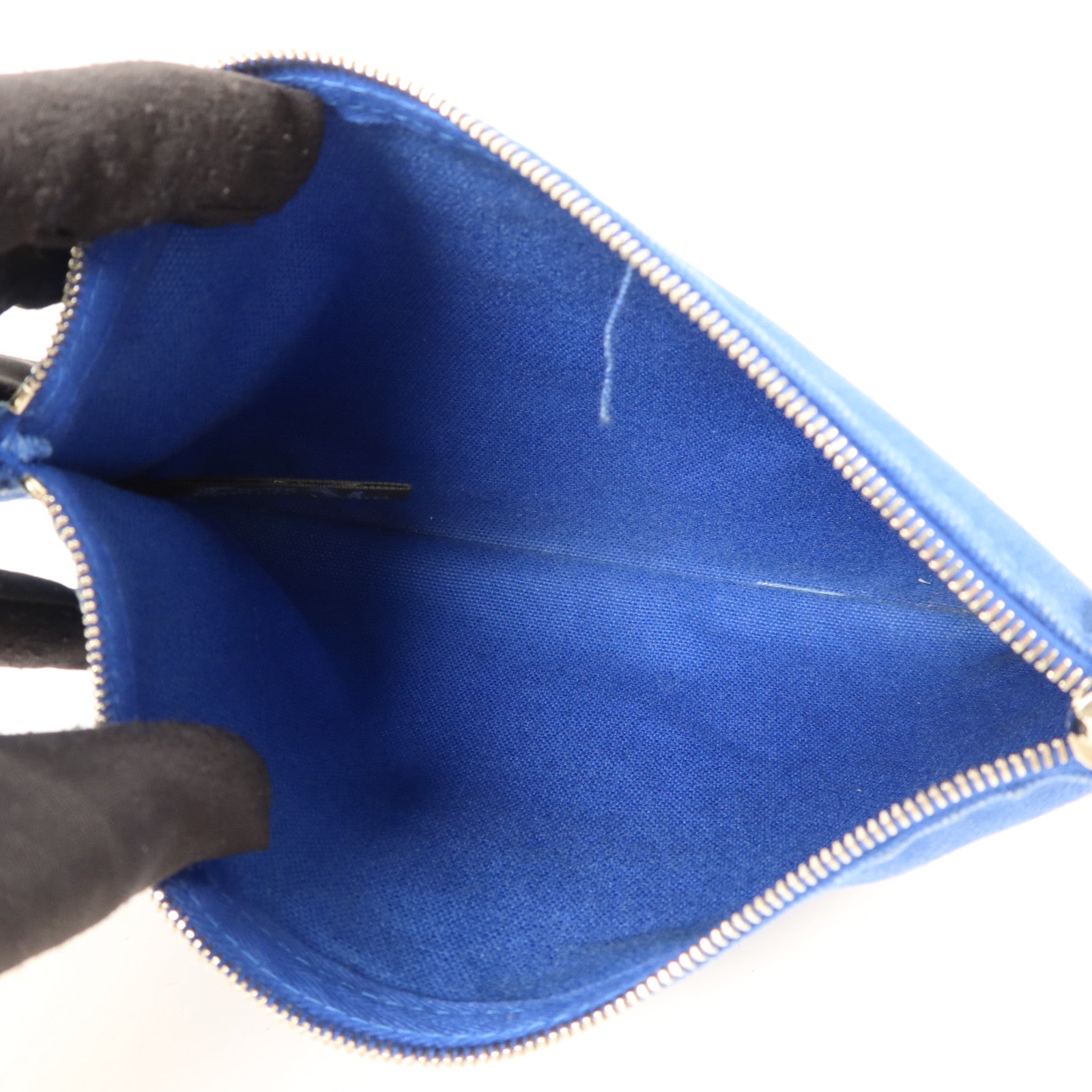 HERMES 帆布Trousse Flat Pouch銀扣小袋