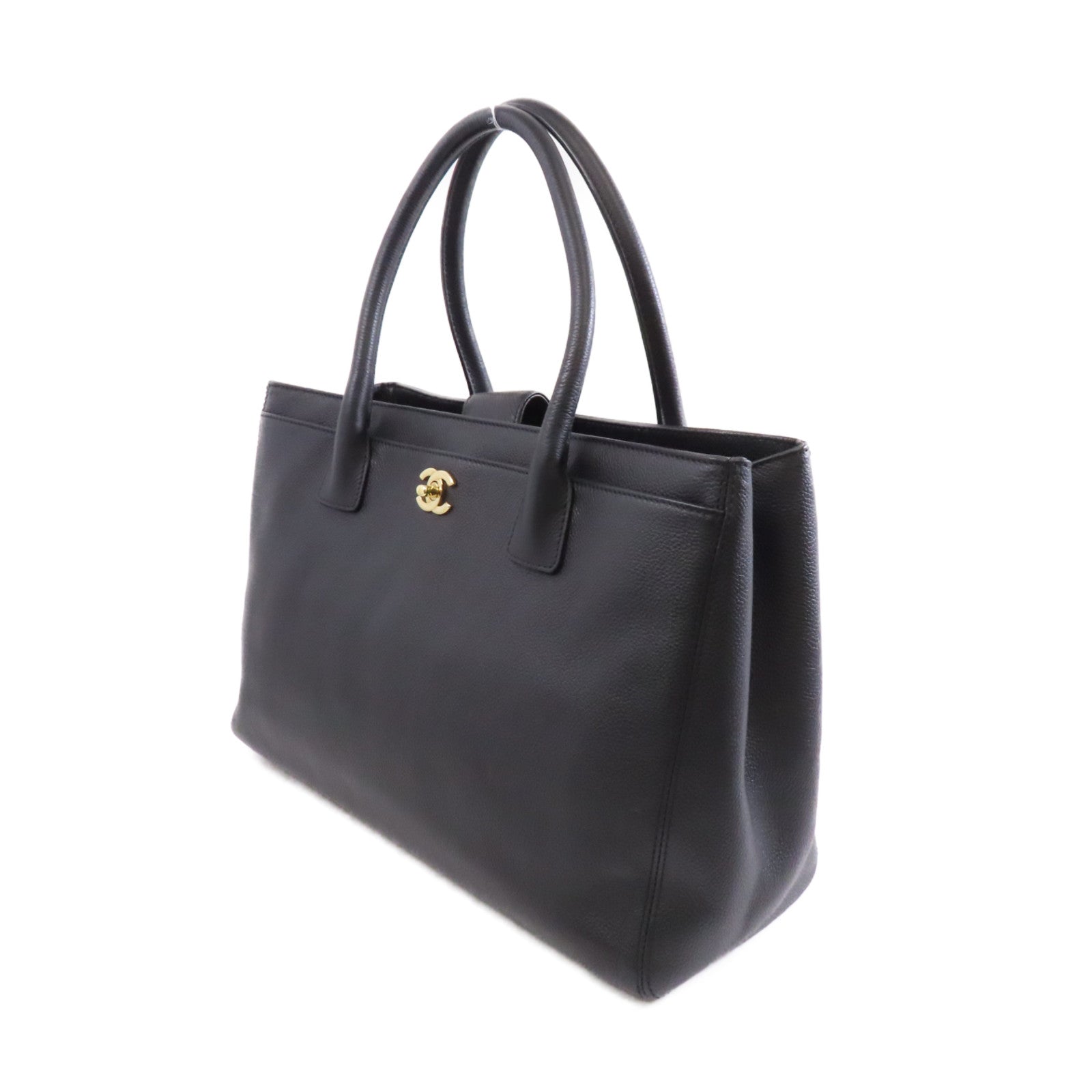 CHANEL 牛皮皮革2way Shoulder Bag金扣手挽肩背兩用袋黑色