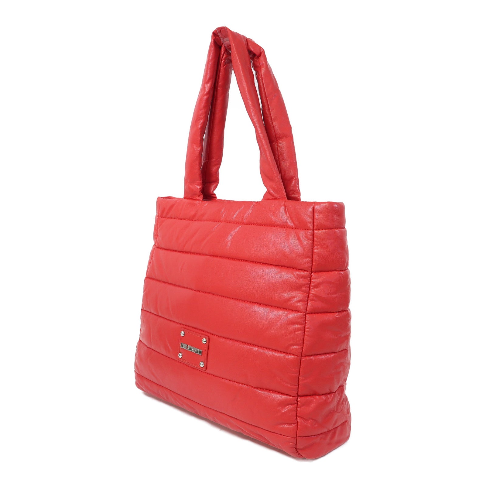 MOSCHINO 皮革Shoulder Bag銀扣肩背袋紅色