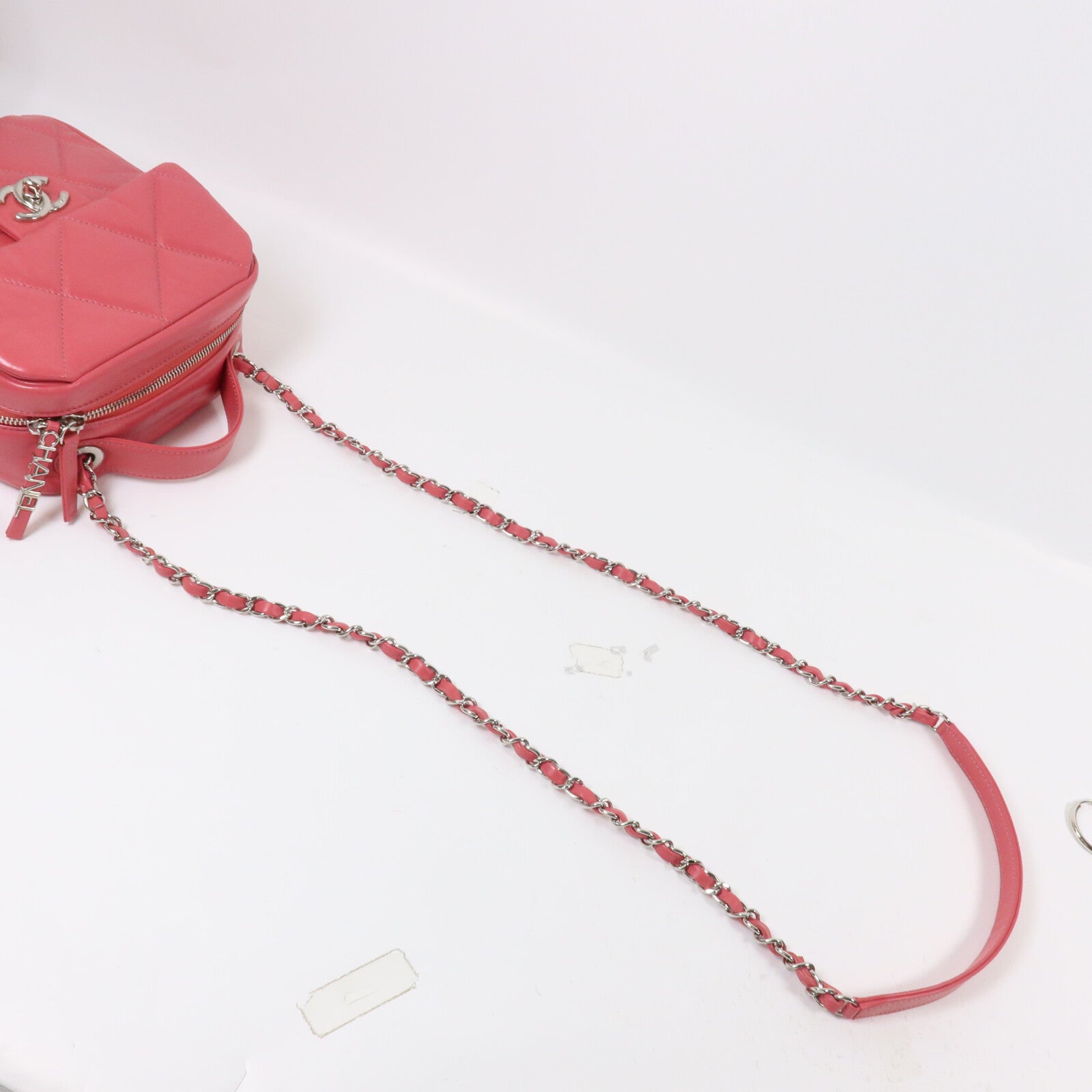 CHANEL 牛皮皮革Top Handle Bag鏈帶手挽肩背兩用袋