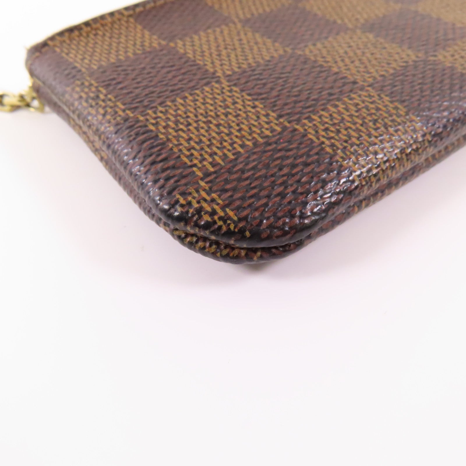 LOUIS VUITTON LV GHW Key Pouch Coin Case Purse N62658 Damier Brown