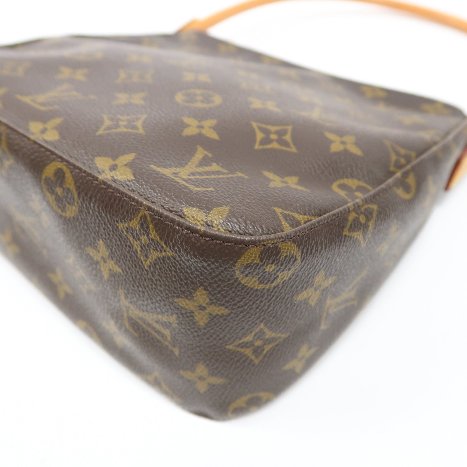 LOUIS VUITTON Monogram Looping MM金扣肩背袋啡色