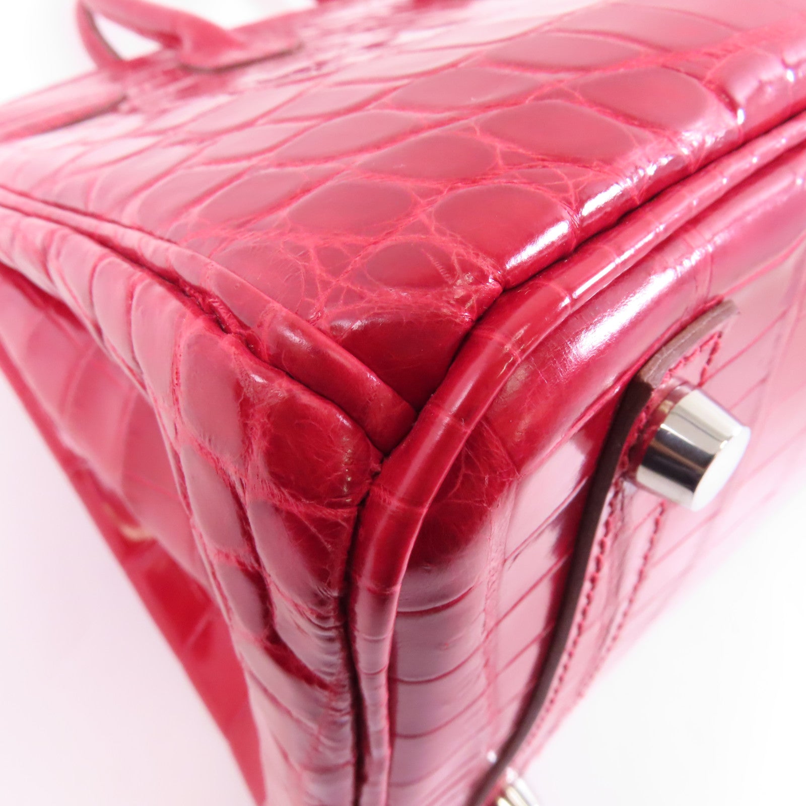 HERMES Niloticus/Braise皮革Birkin 30銀扣手挽袋Braise紅色