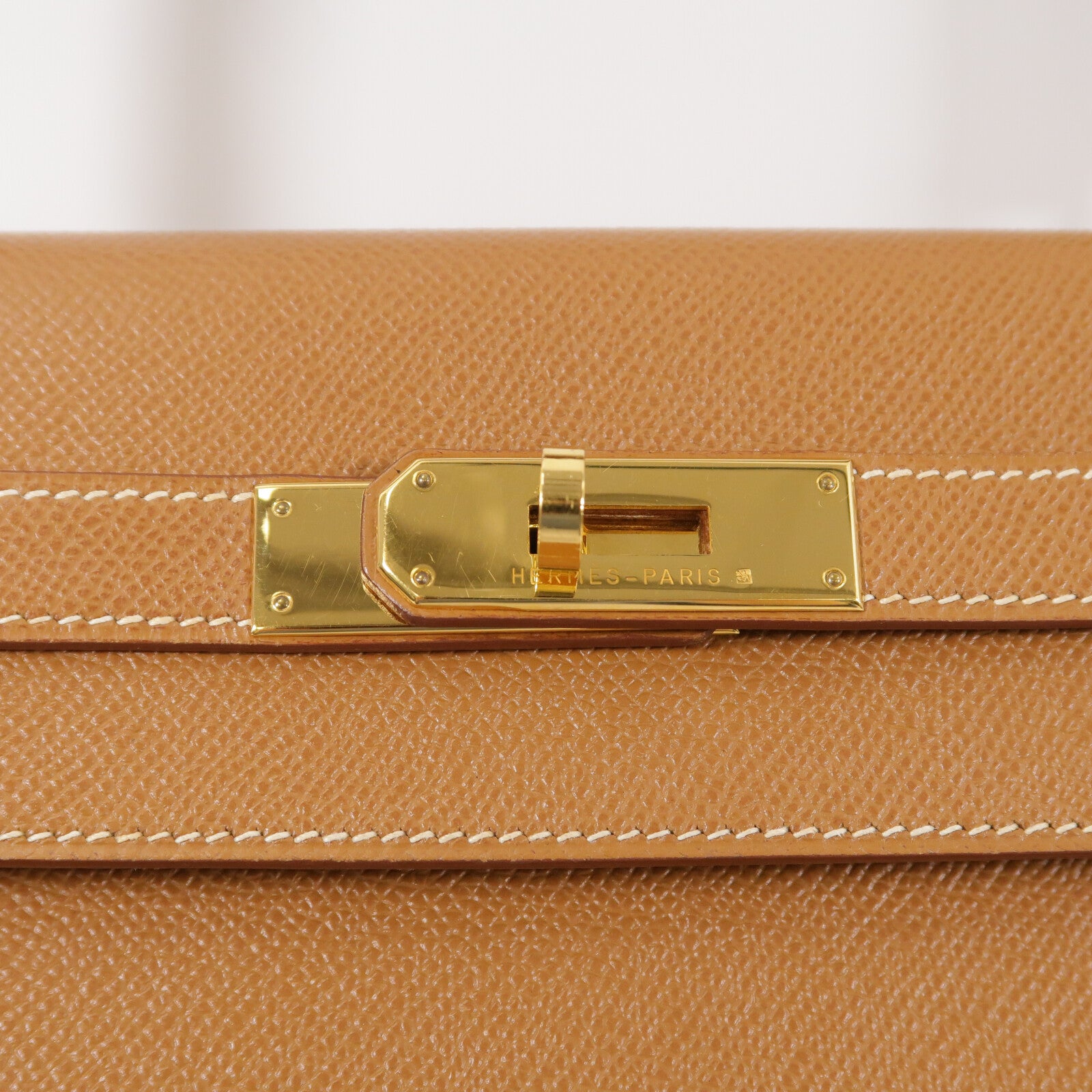 HERMES Epsom皮革Kelly 32手挽肩背兩用袋Gold