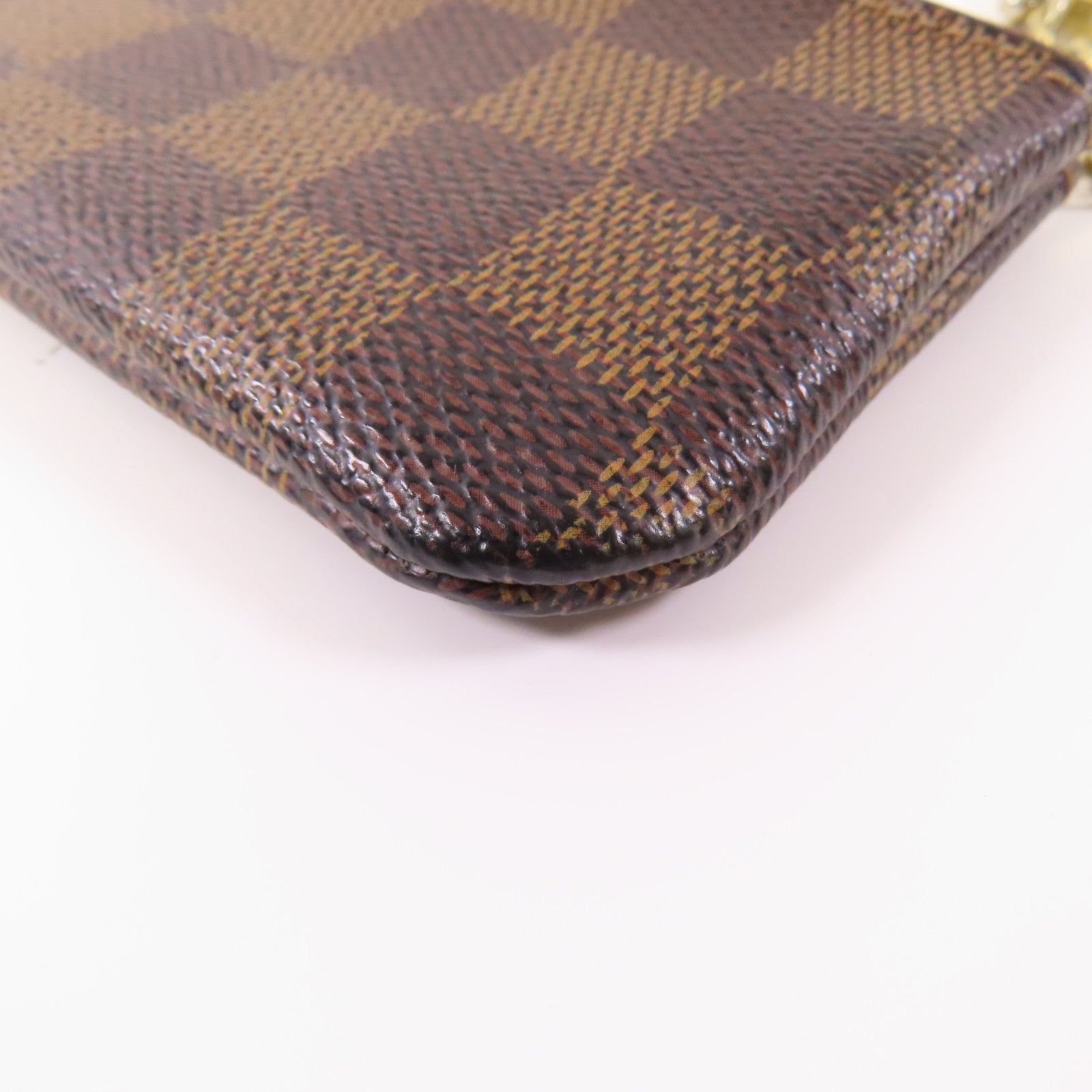 LOUIS VUITTON LV GHW Key Pouch Coin Case Purse N62658 Damier Brown