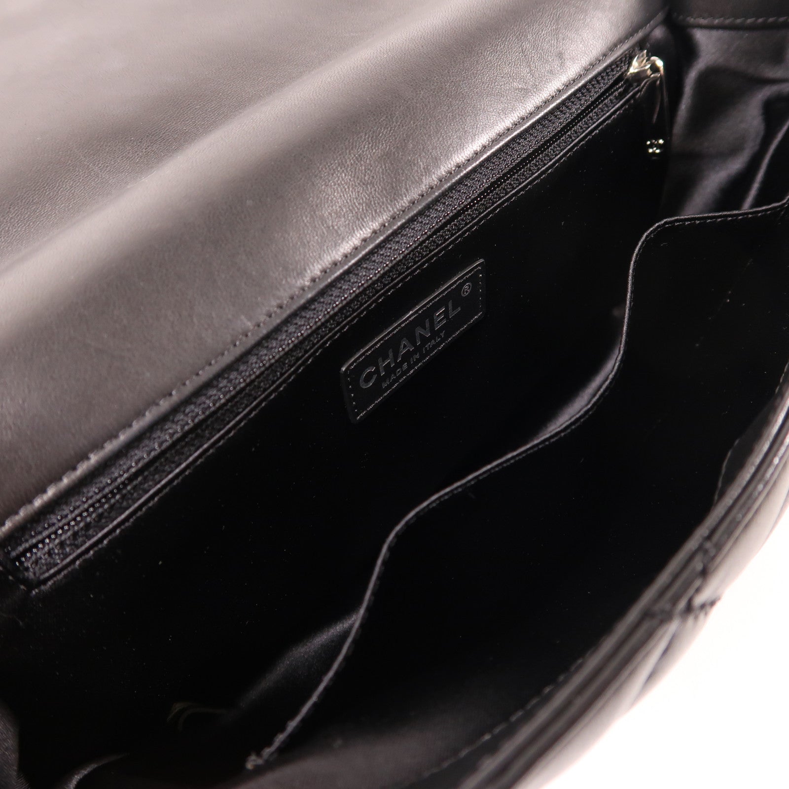CHANEL CC SHW Shoulder Bag 2Way Handbag Lambskin Leather Black