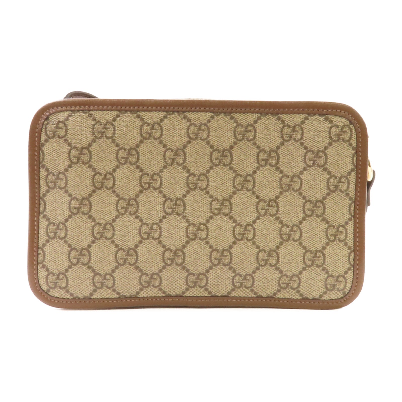 GUCCI 塗層帆布Interlocking G Shoulder Bag金扣肩背袋啡色