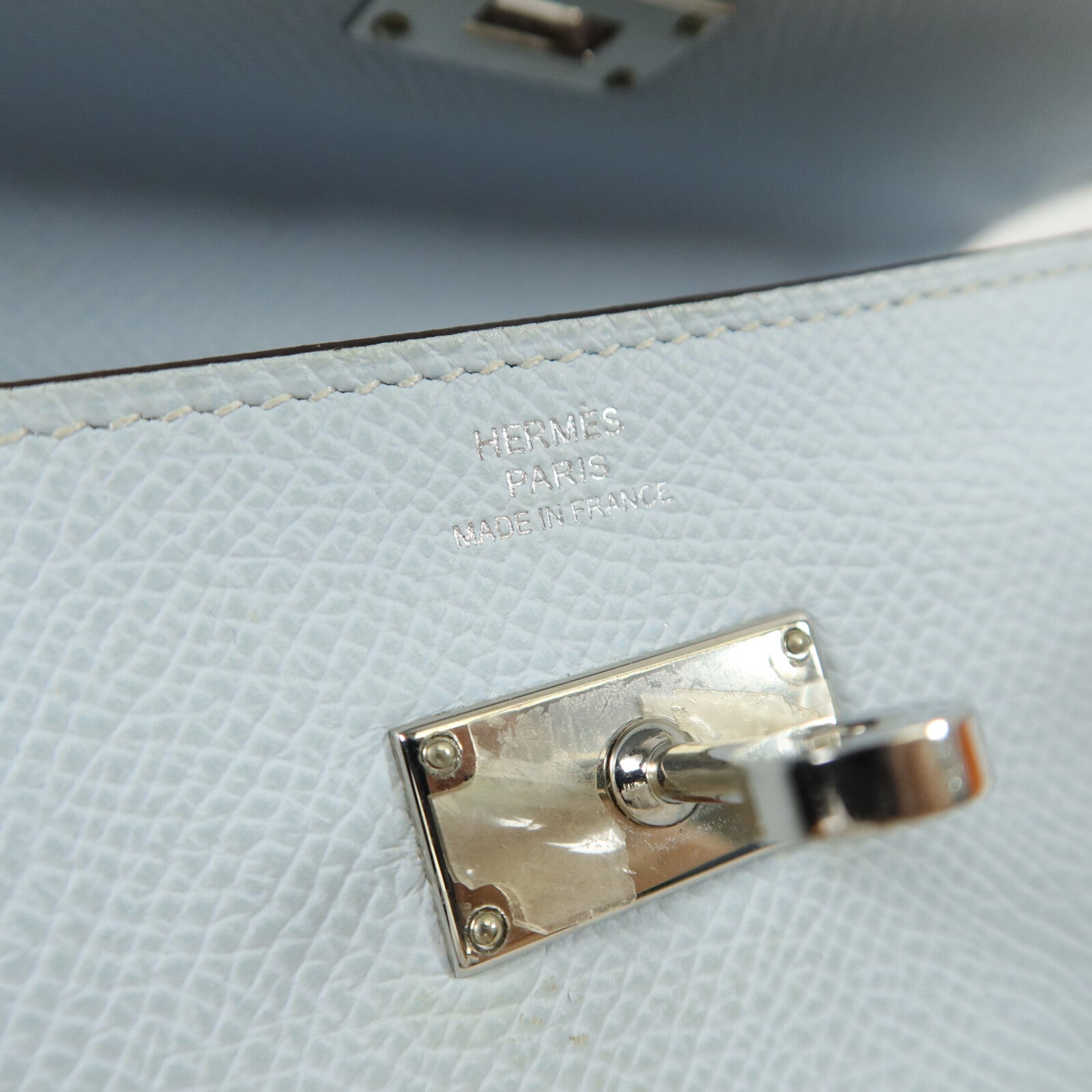 HERMES Epsom皮革Kelly To Go肩背袋Bleu Brume