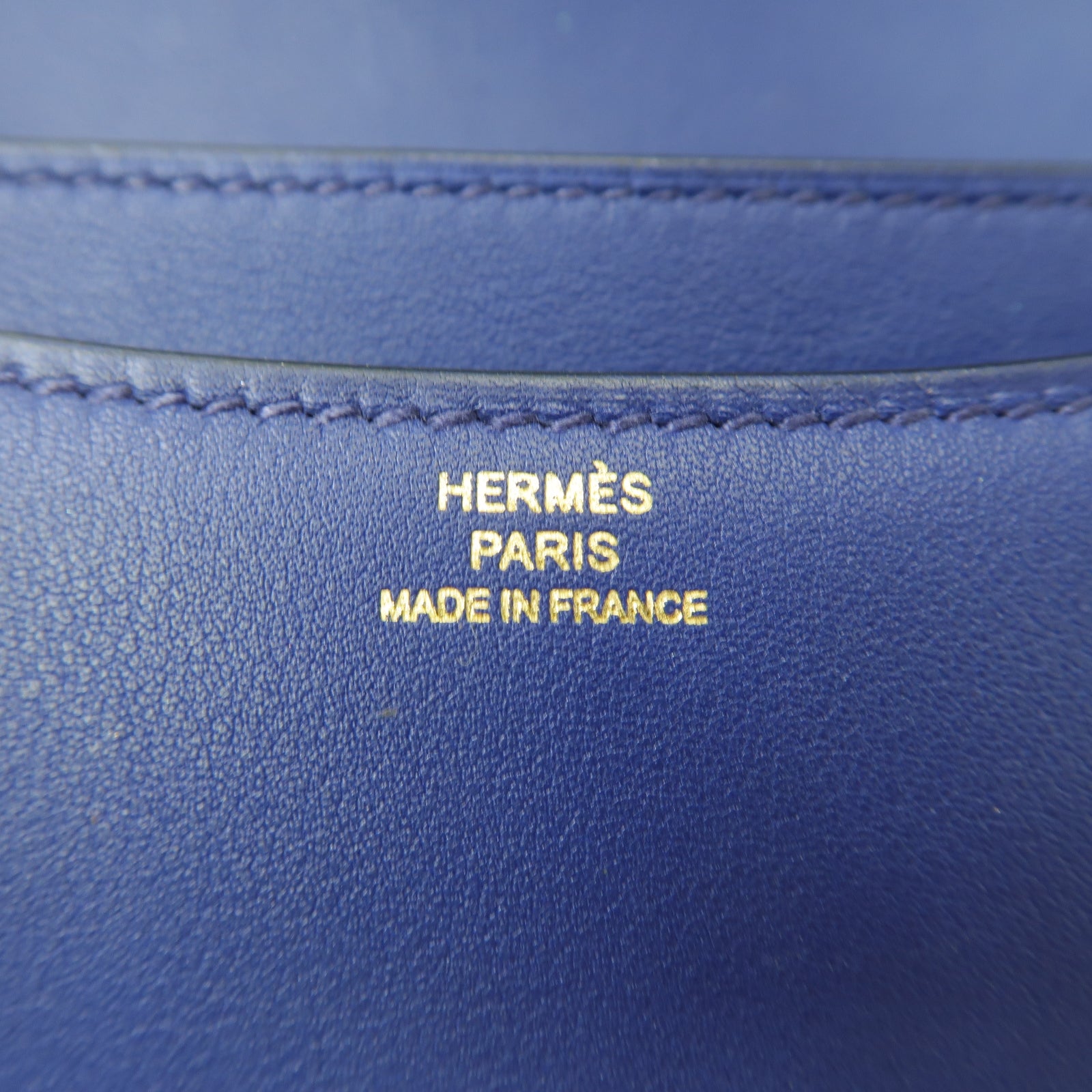 HERMES 【激減優惠】Swift皮革Constance Mini金扣肩背袋Bleu Saphir/藍寶石色